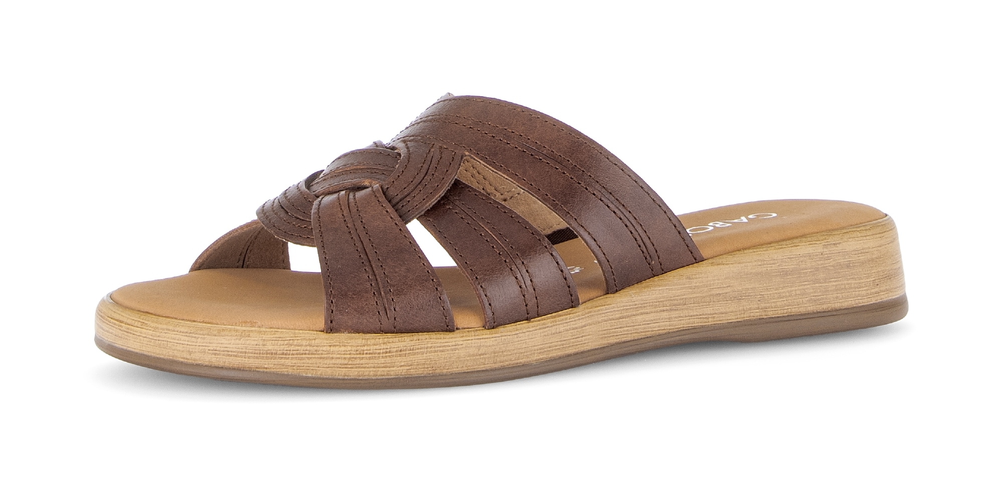 Image of Gabor Pantolette "Rhodos" Plateau, Schlupfschuh, Sommerschuh mit Ziernähten