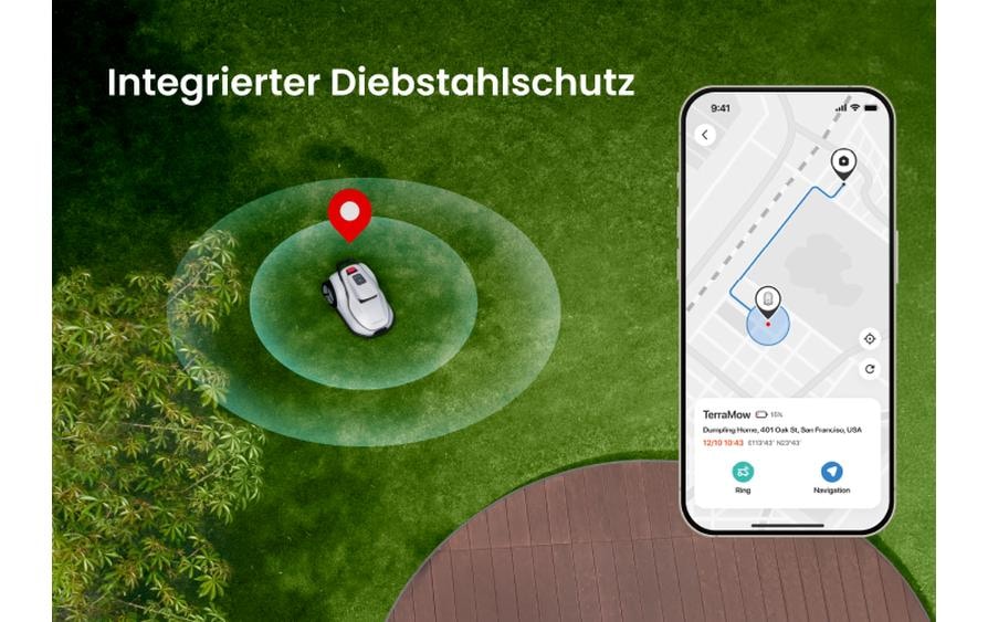   Rasenmähroboter »Terramow V1000 1200 m²«  Kabelloser, KI-gesteuerter Mähroboter