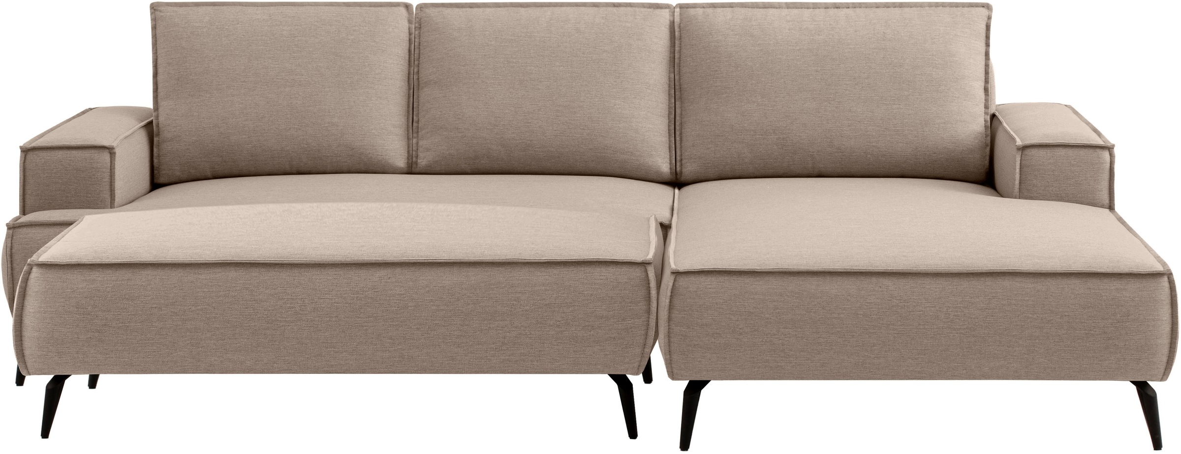 Image of GOODproduct Ecksofa "TVINNU Leinenoptik, L-Form, 275 cm, mit Hocker" stellbar zum Schlafsofa (Krokodilverbinder)