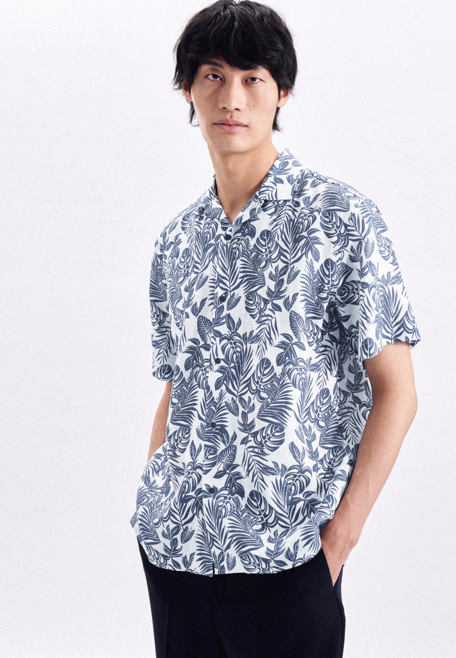 Image of seidensticker Businesshemd »Schwarze Rose«, Regular Kurzarm Reverskragen Druck bei Ackermann Versand Schweiz