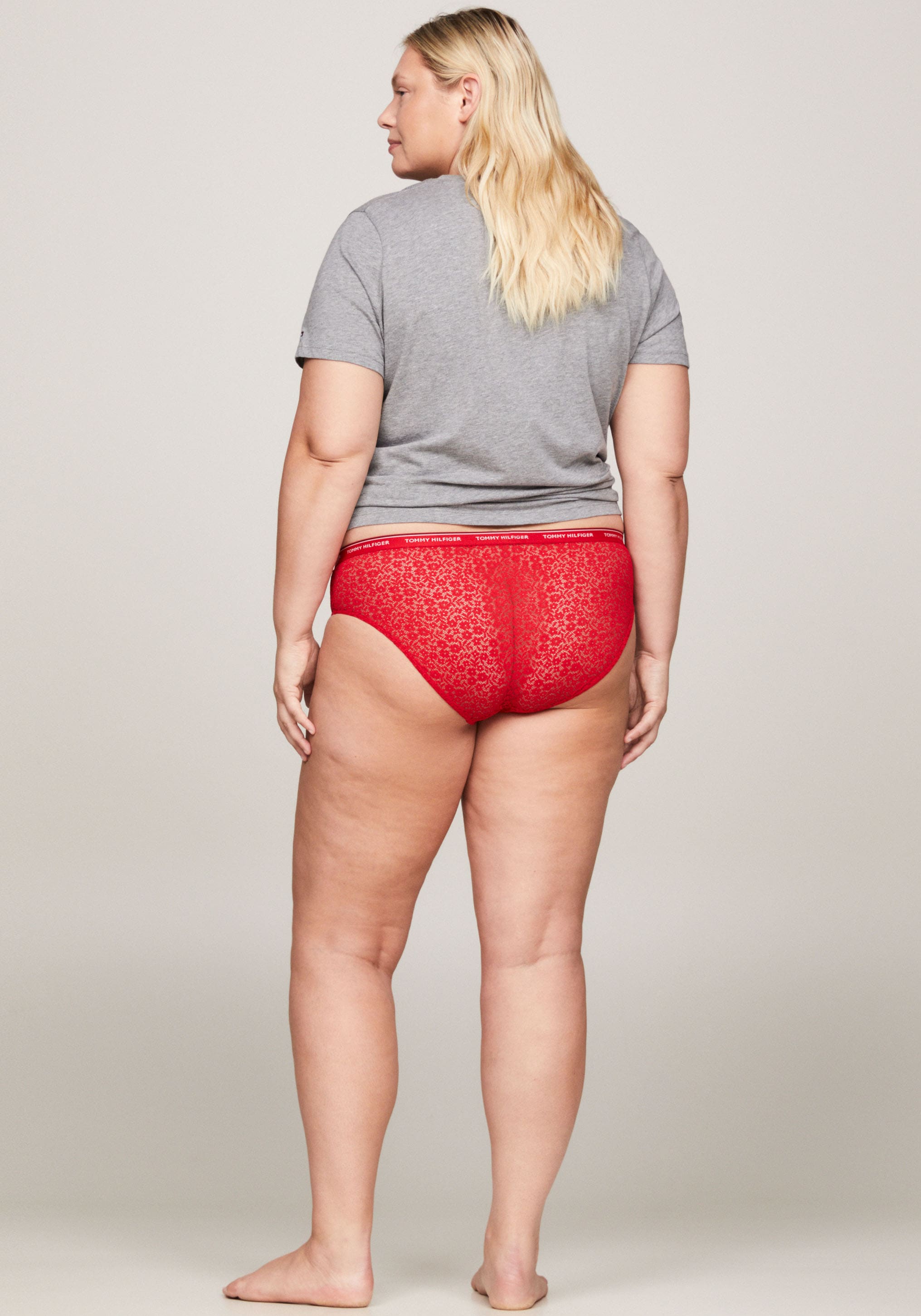 Tommy Hilfiger Underwear Bikinislip »3 PACK BIKINI LACE (EXT SIZES)«, (Packung, 3er-Pack), mit Tommy Hilfiger Logobund