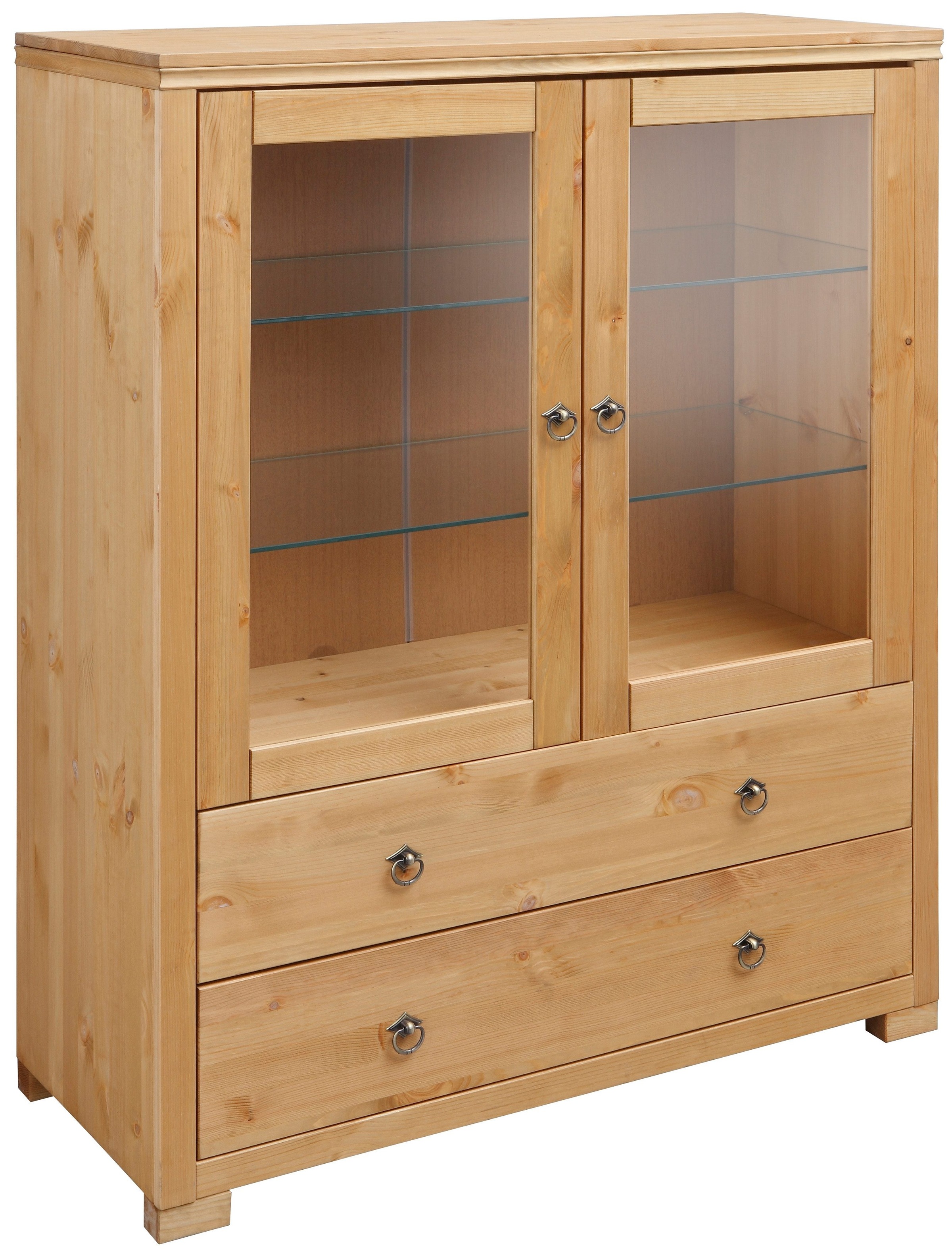 Image of GOODproduct Highboard "Gotland" Vitrine, Breite 101 cm, Türen mit Glaseinsätzen, aus massiver Kiefer
