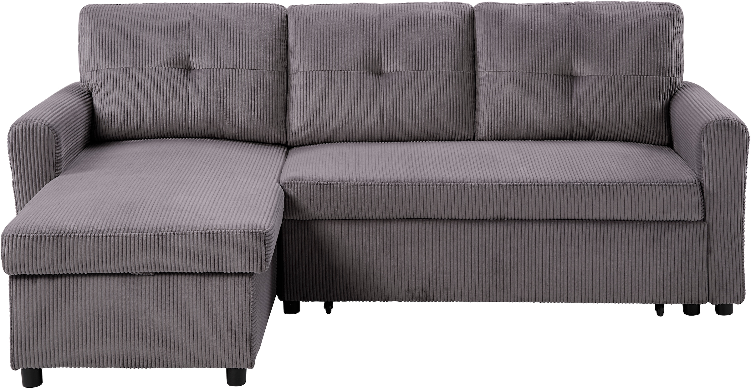 ATLANTIC home collection Schlafsofa »Gustavo L-Form«, mit Schlaffunktion, Stauraum & seitlichen Taschen