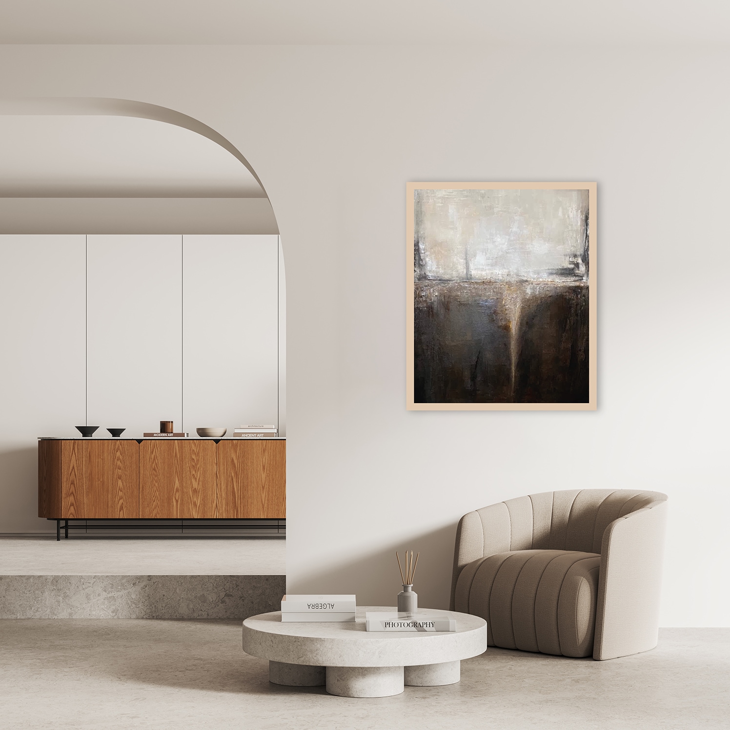 Image of LeGer Home by Lena Gercke Bild mit Rahmen "Emma" Abstrakt Abstrakte Art Kunst Modern 1 Stk. tlg. Premium Poster mit Naturholzrahmen, Handarbeit aus Deutschland