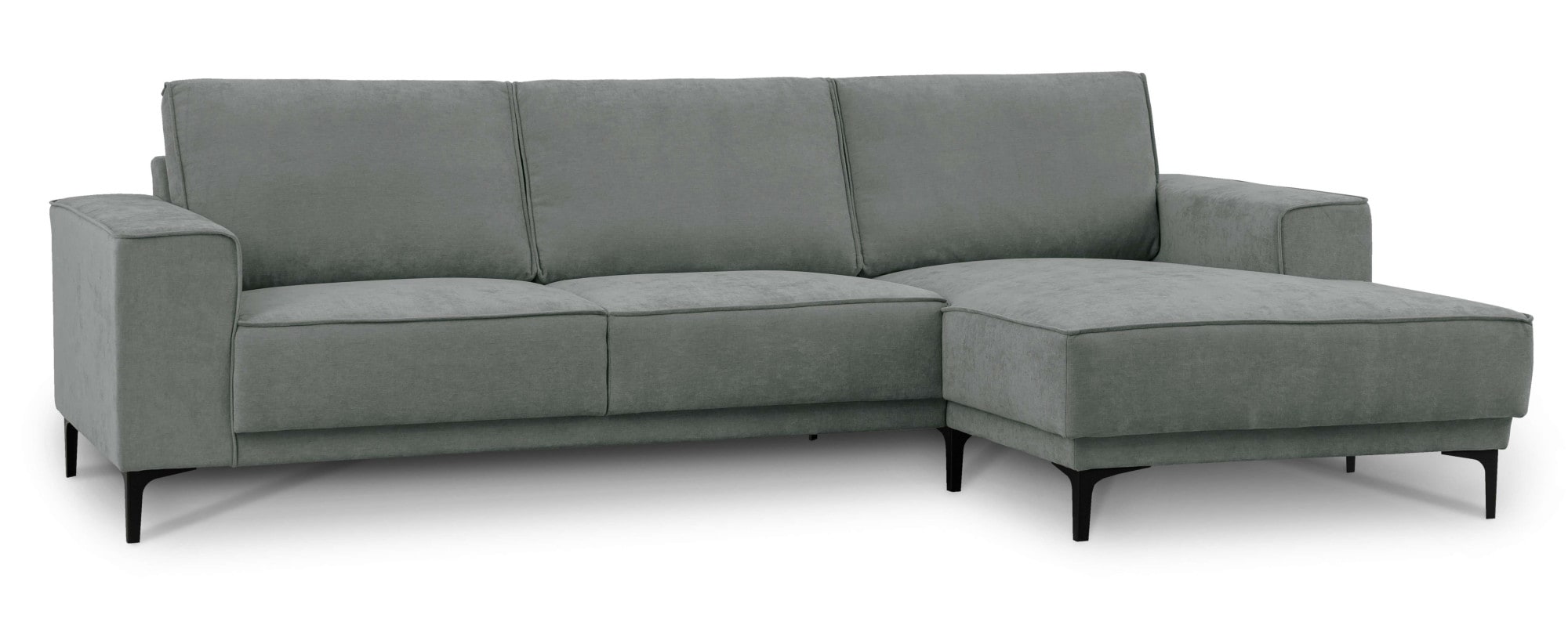 Places of Style Ecksofa »Polsterecke Oland, Struktur, Flachgewebe, Luxus-Microfaser, Boucle«, L-Form, 280 cm, Wellenunterfederung, Skandi-Design, Metallfüsse