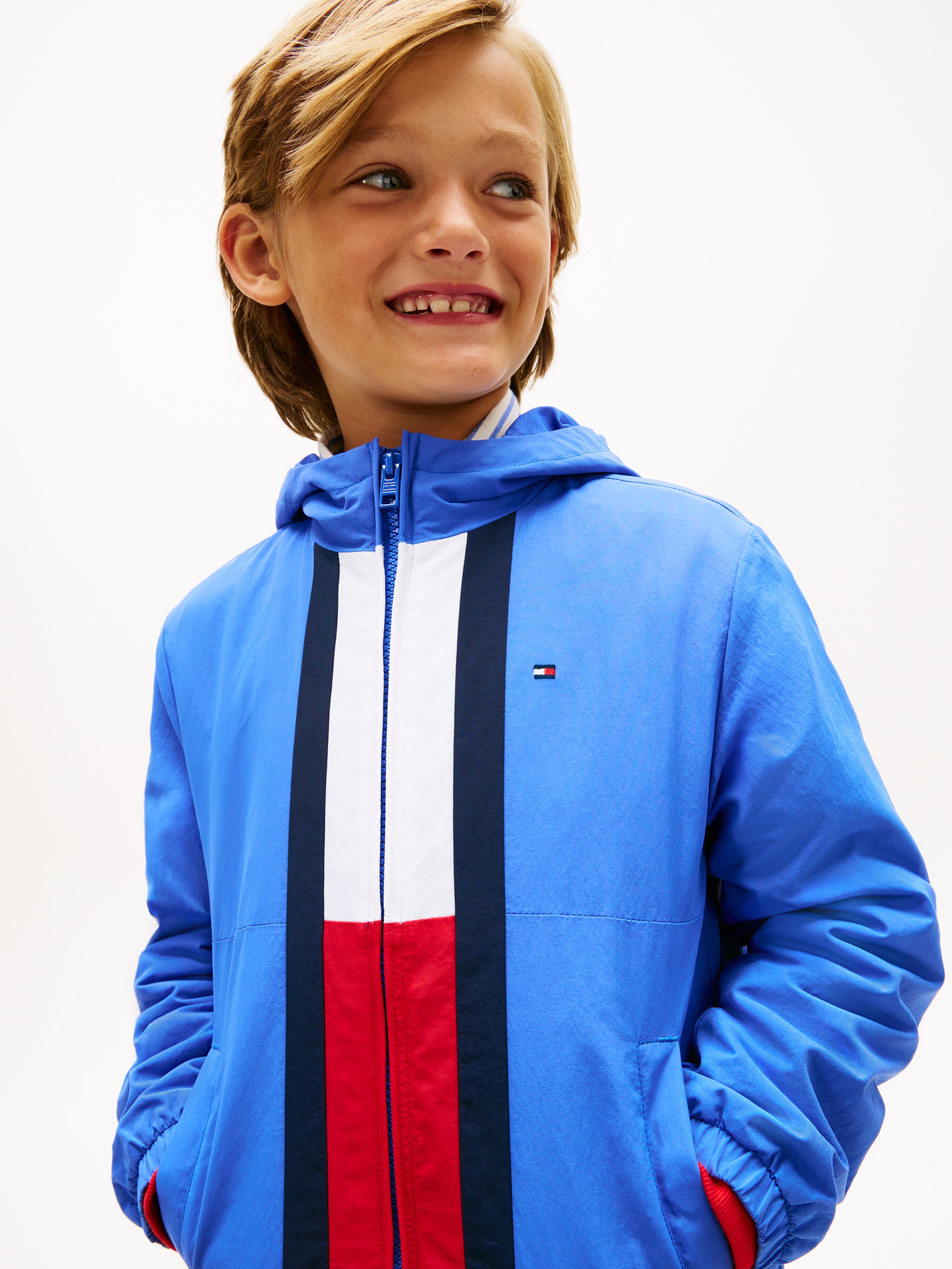 Tommy Hilfiger Veste d'extérieur »COLOURBLOCK FLAG JACKET« mit Kapuze Kinder bis 16 Jahre
