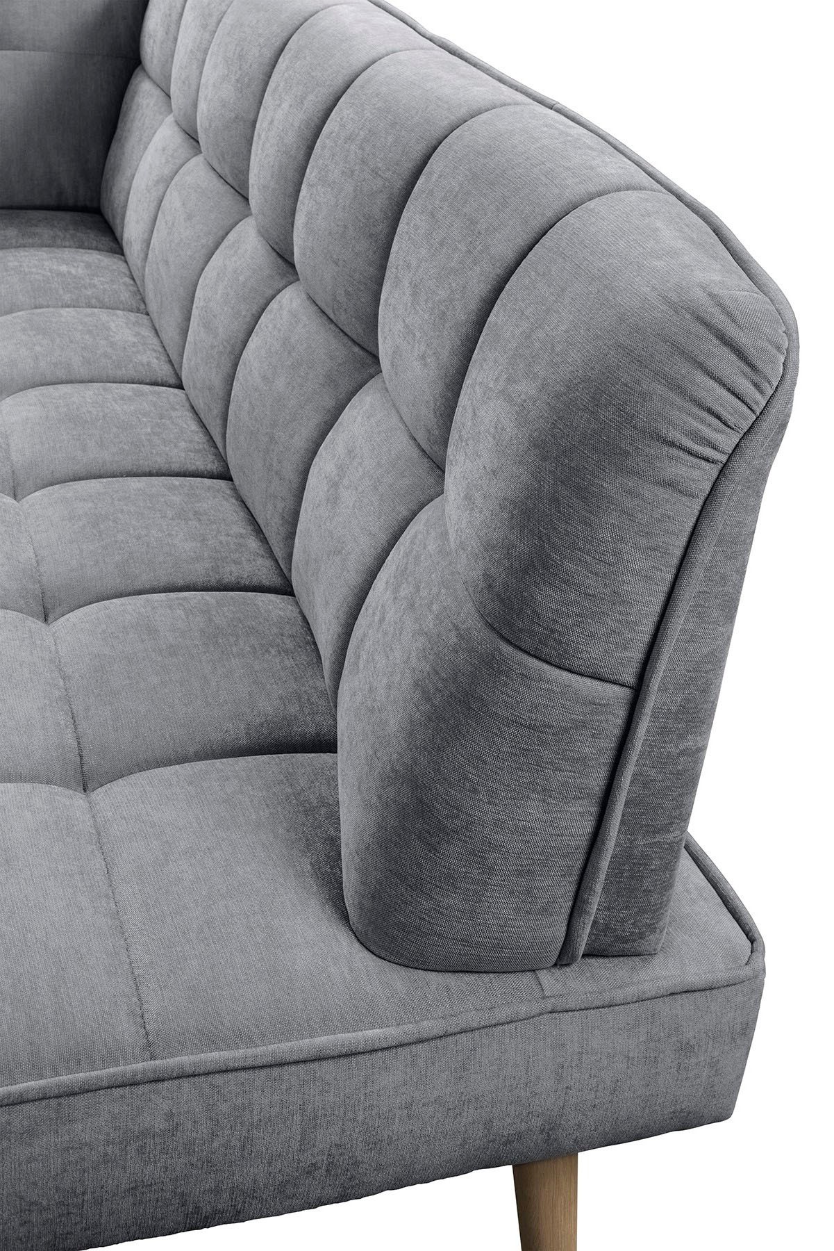 exxpo - sofa fashion Banc d'angle »Latte« couture moderne siège et dossier, confortable et élégant, pied en bois haut
