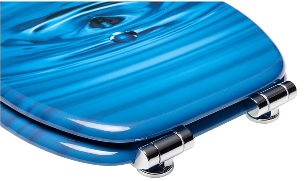 Sanilo Set d'accessoires de salle de bain »Wassertropfen« bestehend aus WC-Sitz, Badteppich, Stöpsel, Seifenspender, WC-Bürste