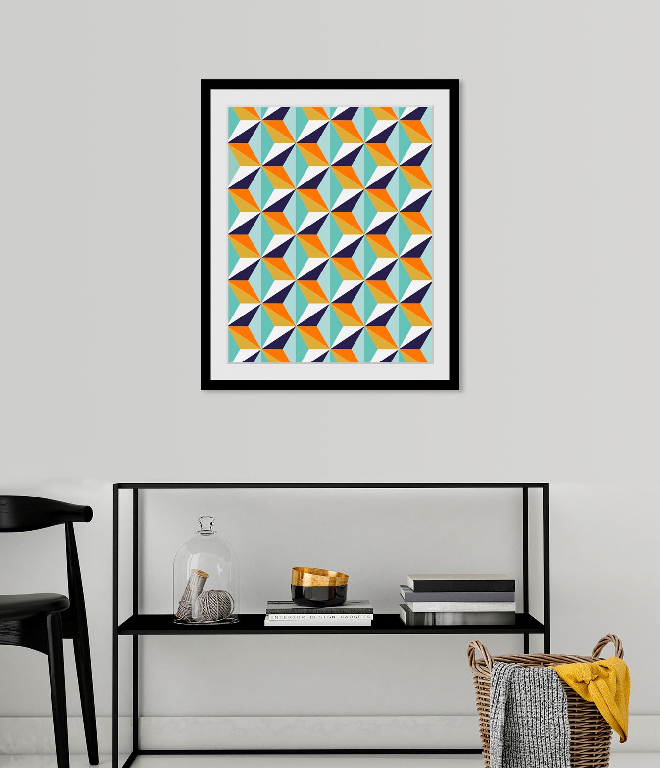 Image of queence Bild "Houston" Abstrakt Figuren Kunst 1 Stk. tlg. HD Premium Poster-Druck inkl. Holzrahmen