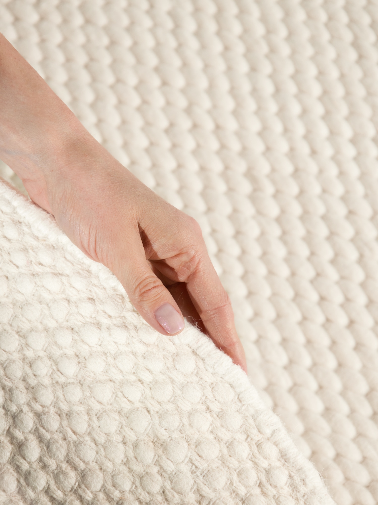 ELLE DECORATION Tapis en laine »Beans« Rond 10 mm Höhe Handweb Teppich Wolle, Rund, Perlenstruktur, Wohnzimmer, Schlafzimmer