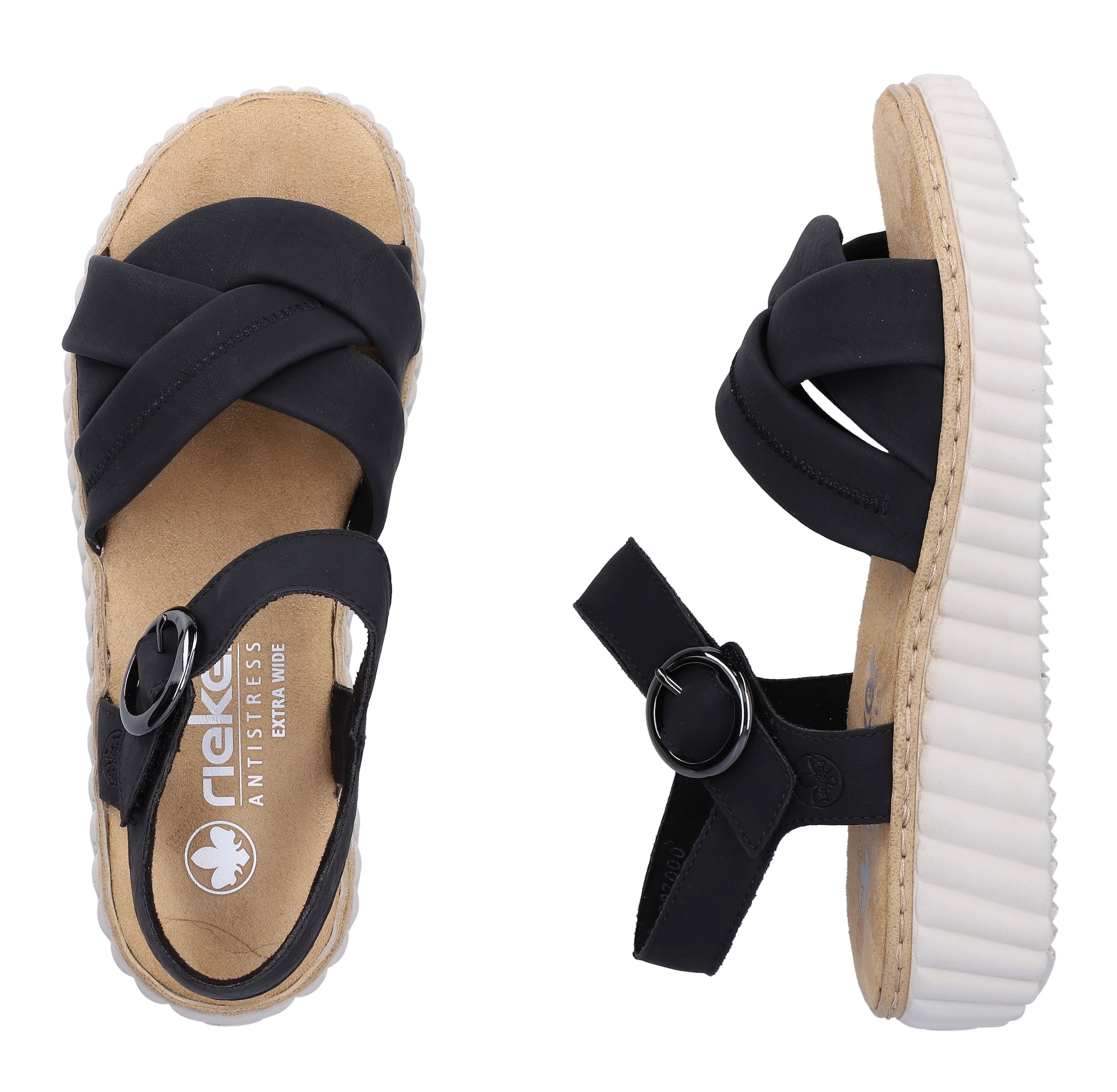 Rieker Sandale  chaussure d'été, sandale compensée, chaussure de vacances avec bride auto-agrippante
