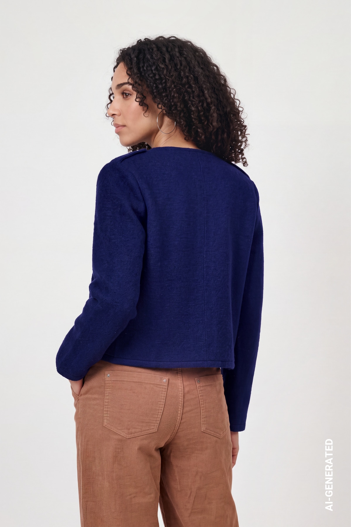 Monari Strickjacke mit Wolle, Schulterklappen, Brusttaschen mit Knöpfen, Regular Fit