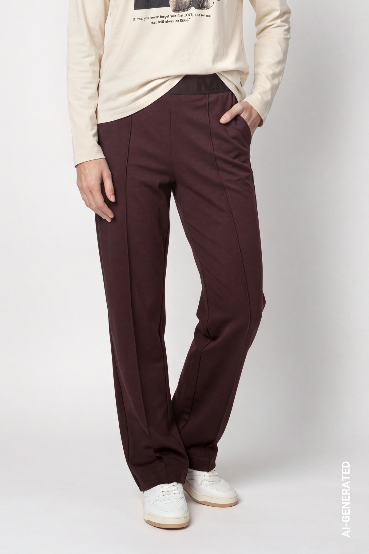 Image of Monari Schlupfhose "Hose Bella Basic Regular" Regular fit mit elastischem Bund
