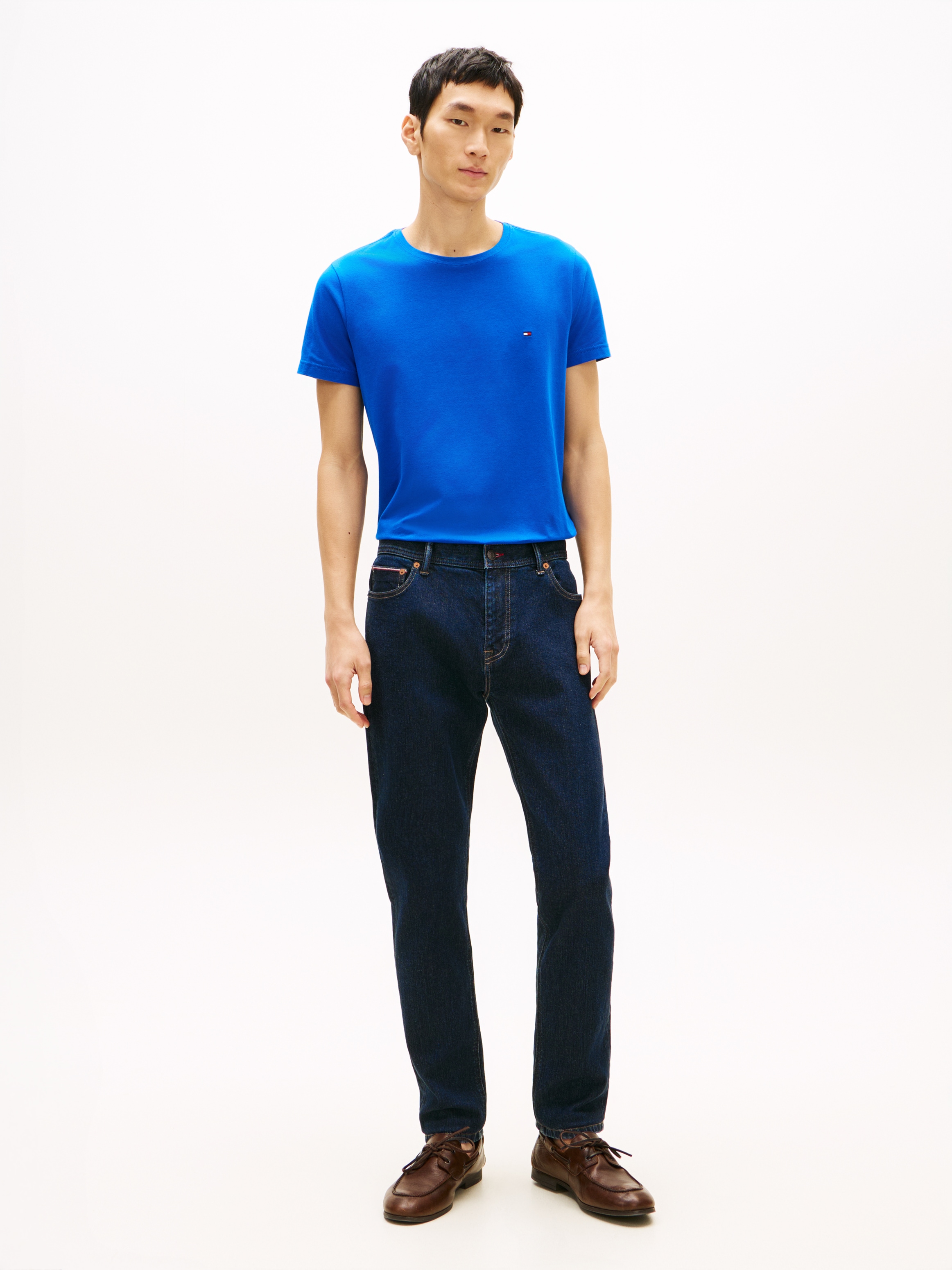 Tommy Hilfiger T-shirt »STRETCH SLIM FIT« unifarben, casual, slim fit, Baumwollmix, Rundhals