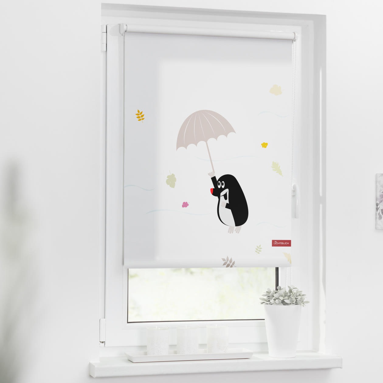 Image of LICHTBLICK ORIGINAL Seitenzugrollo »Rollo Klemmfix, ohne Bohren, blickdicht, Maulwurf - Bunt«, blickdicht, Sichtschutz-Blendschutz, freihängend bei Ackermann Versand Schweiz