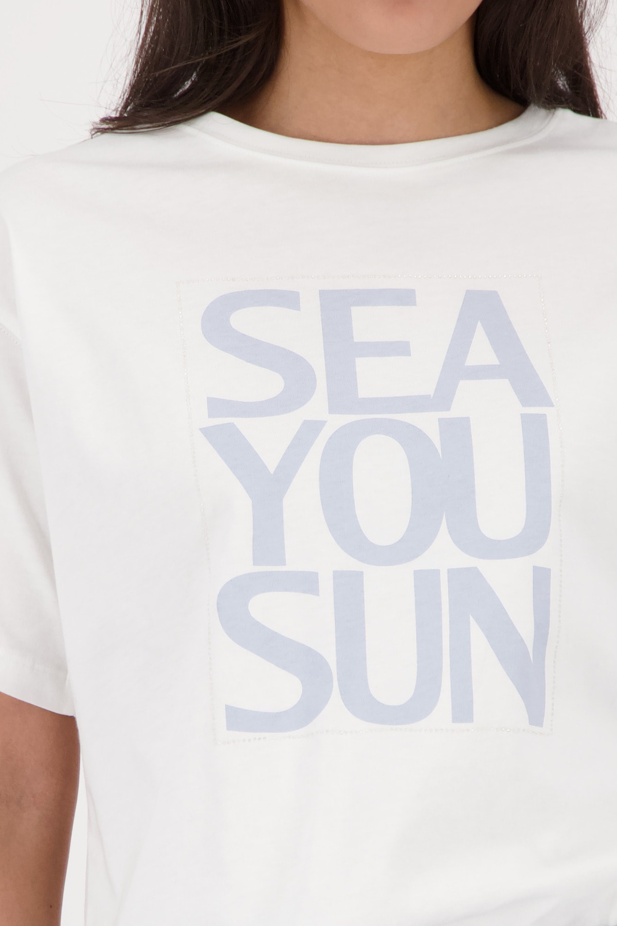 Monari T-Shirt »Shirt Druck platziert« Regular fit mit Schriftzug