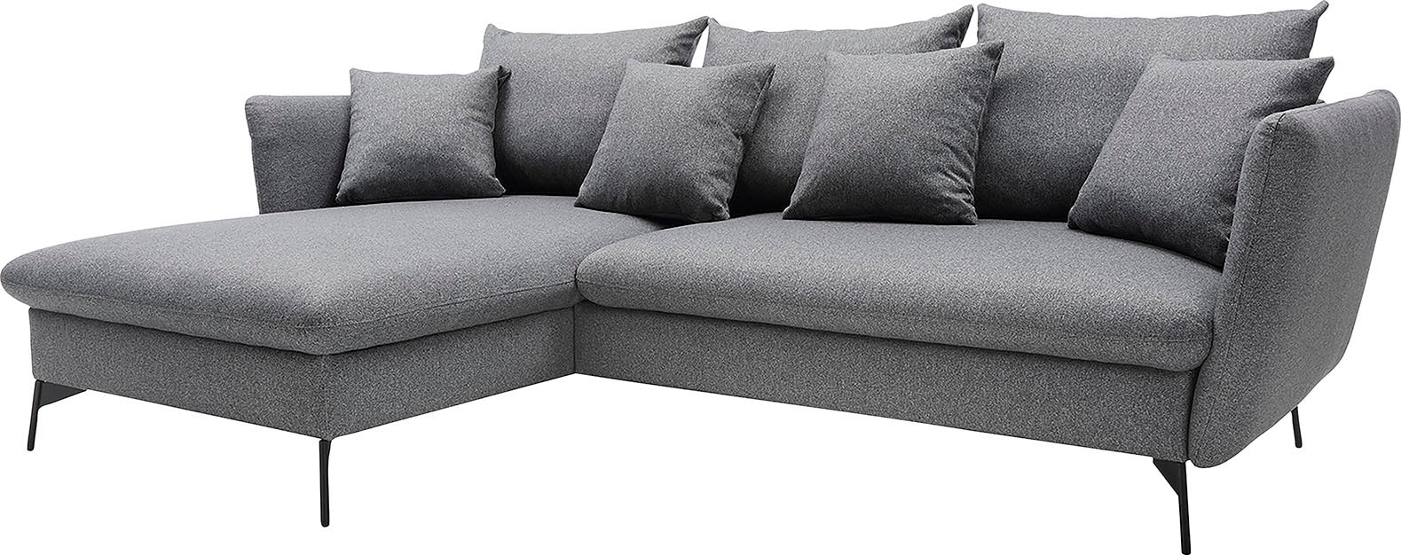 GOODproduct Canapé d'angle »LIVORNO,258 cm, L-Form,« fonction couchage et coffre (139/224cm), velours, structure, tissu tissé