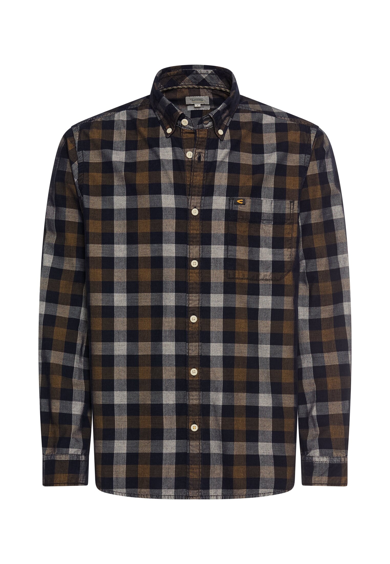 camel active Karohemd langarm, mit Button-Down-Kragen