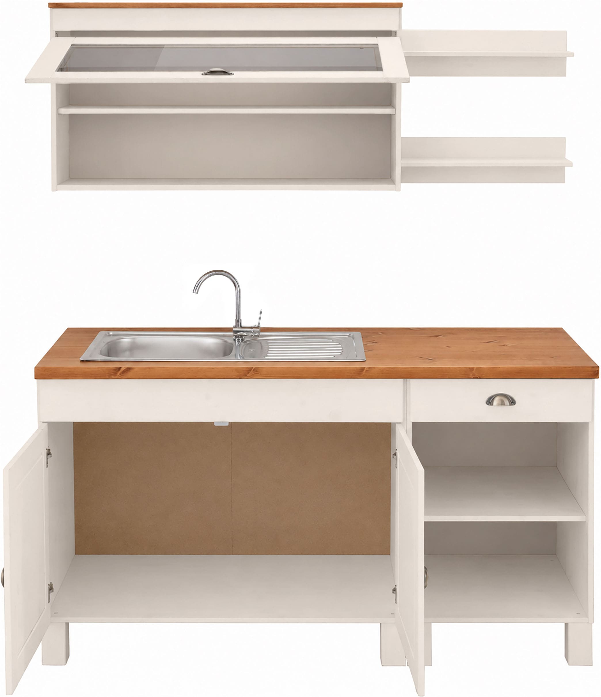 Home affaire Kitchenette »Oslo« largeur 150 cm, plan de travail épaisseur 35 mm, sans appareils électriques