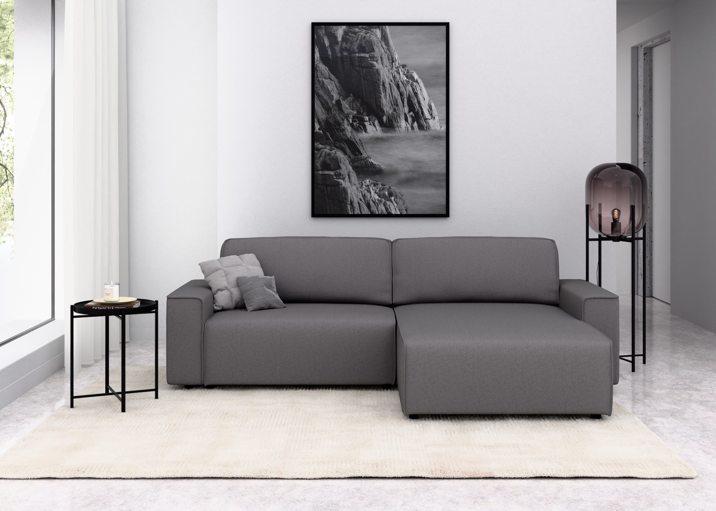Image of Home affaire Ecksofa "Chance, Recamiere beidseitig montierbar, Schlaffunktion, Breite 265 cm" in Struktur LUMOS, mit Schlaffunktion und Bettkasten