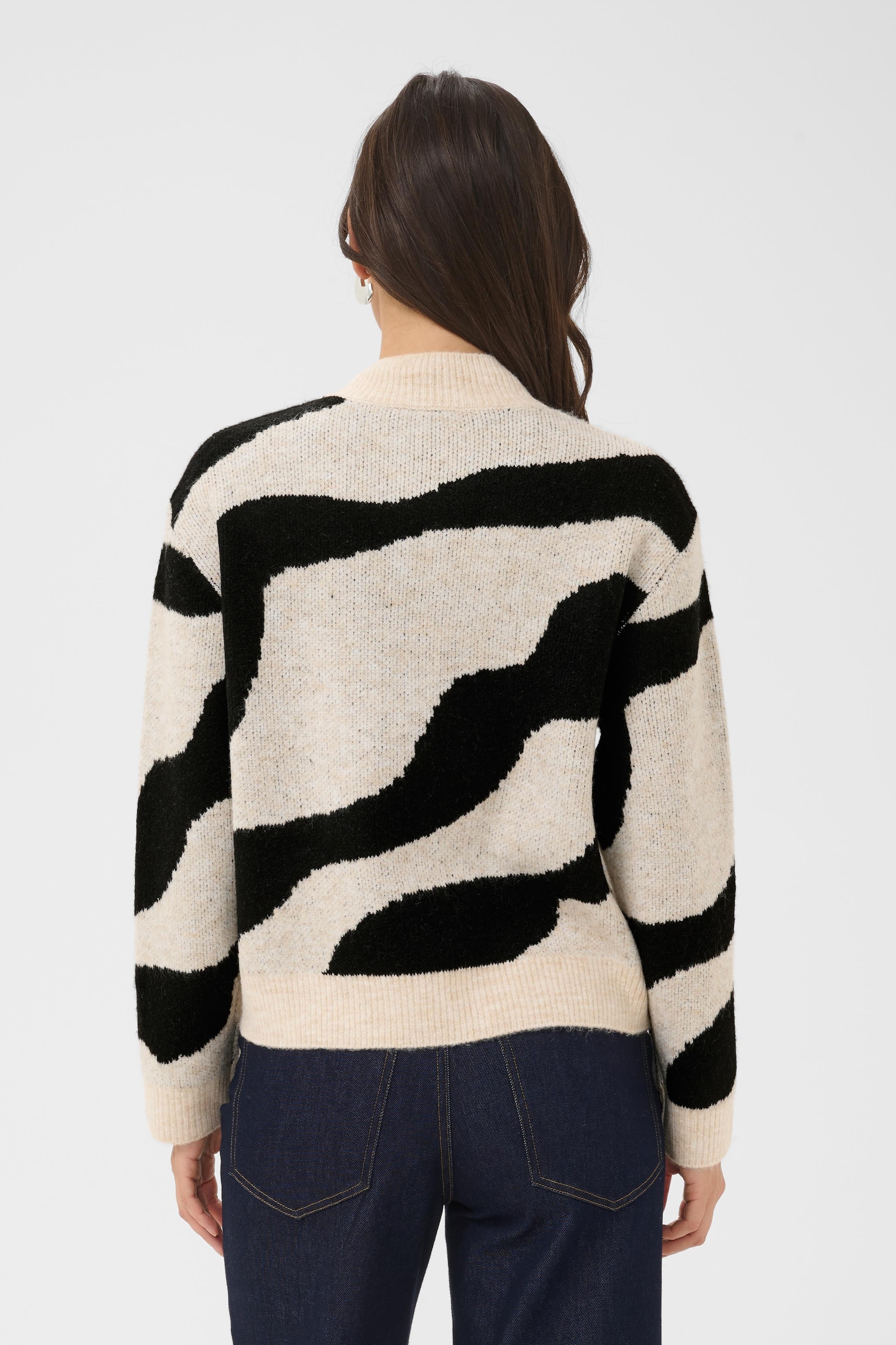 Saint Tropez Pull à col roulé »MallieSZ Pullover« Mélange de matériaux, coupe regular