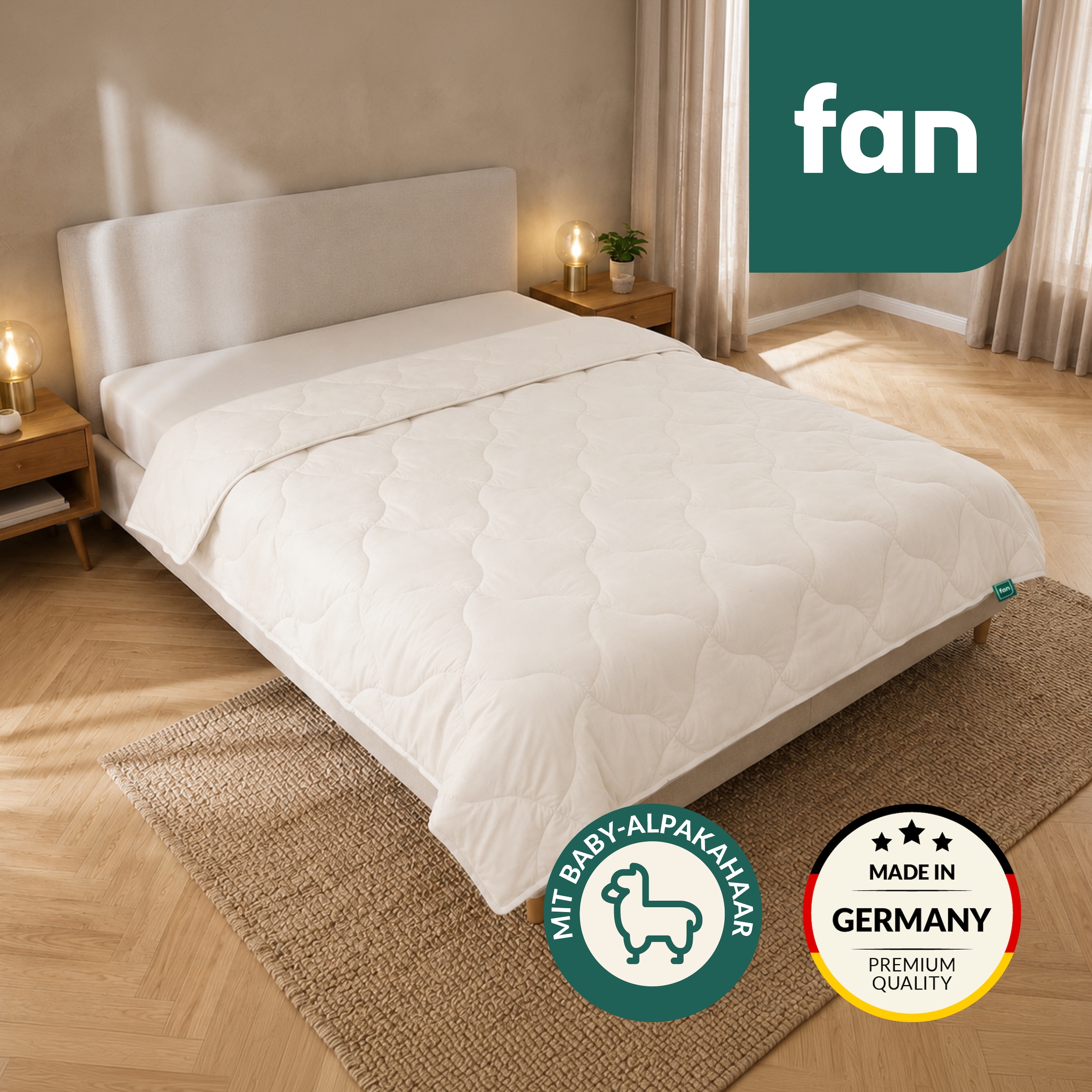 Image of fan Naturhaarbettdecke "Baby Alpaka 97% Alpaka, Bettdecke in 135x200 cm & weitere Grössen" normal Füllung 97% Alpaka & 3% sonstige Faser 1 Stk. tlg. Bettdecke aus Naturhaar hergestellt in Deutschland