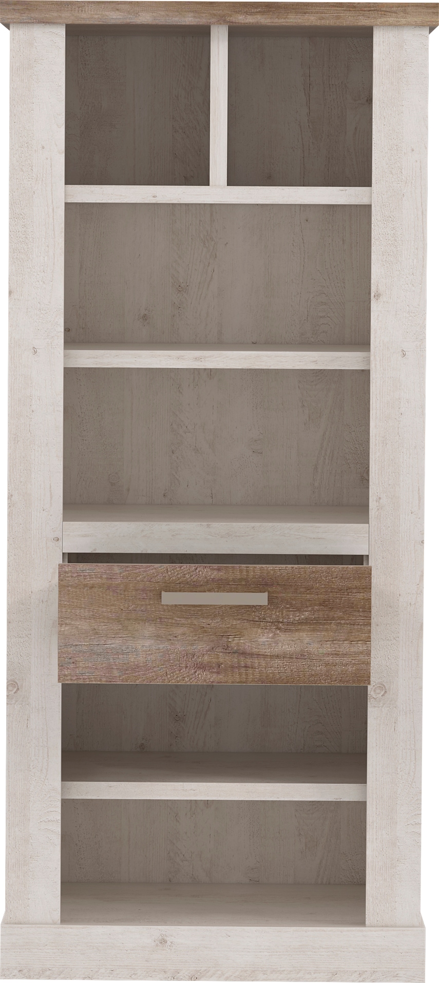 FORTE Bücherregal Höhe  160 cm, Aktenregal mit Schublade, im Landhausstil