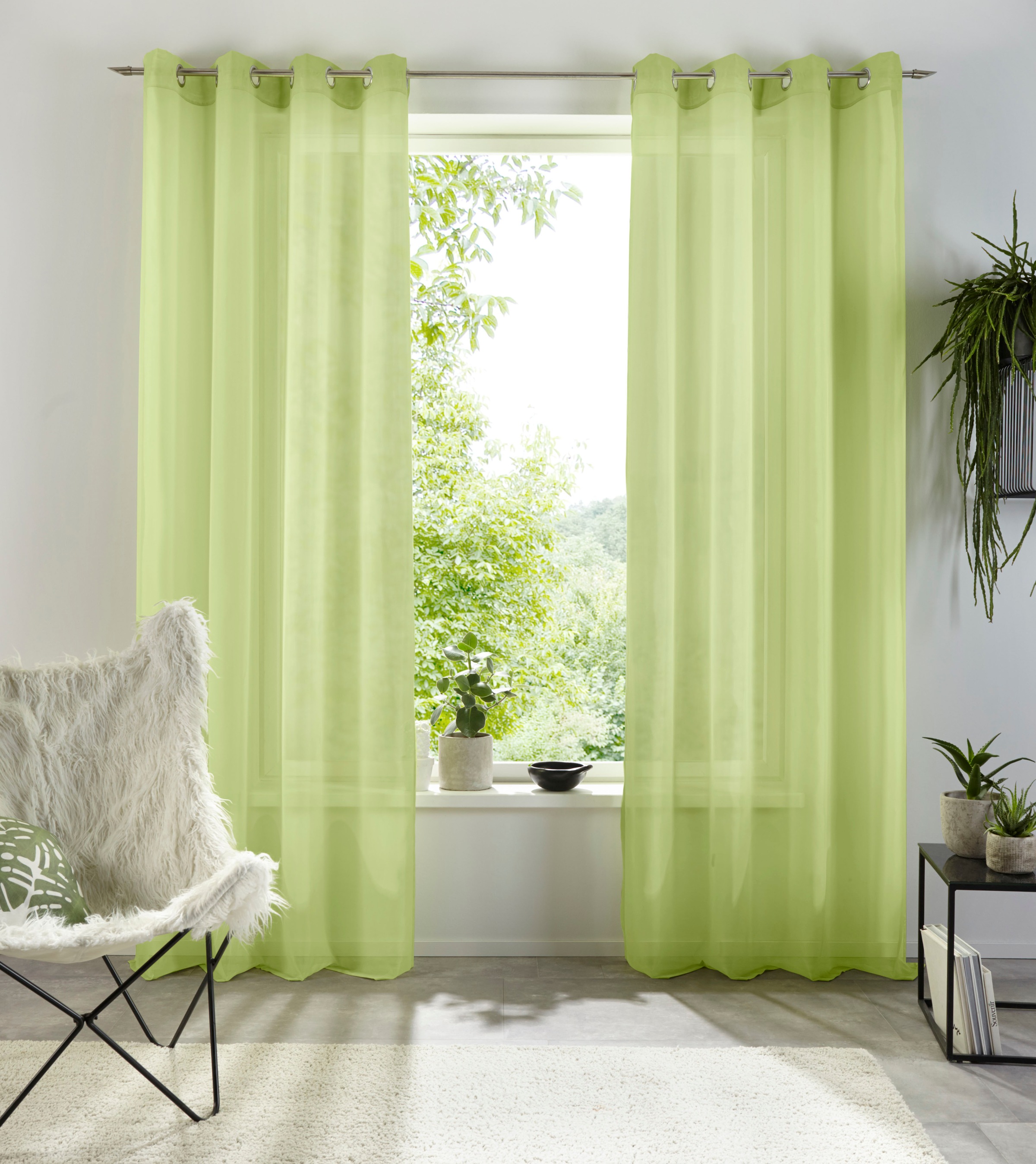 Image of GOODproduct Gardine "XANA" Ösen 1 Stk. tlg. Bestseller, einfarbig, 1 bzw. 2er Set, pflegeleicht, Bestseller