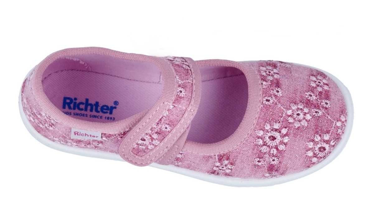 Richter Hausschuh »Mia«  Klettschuh, Kindergartenschuh, mit Label, Grössenschablone zum Download
