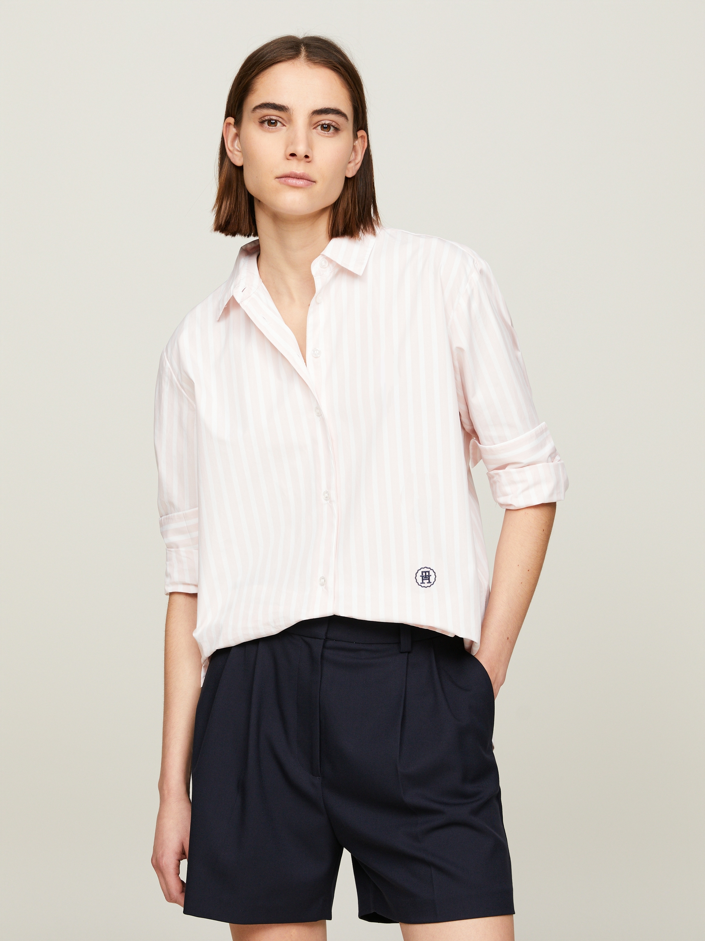 Tommy Hilfiger Hemdbluse »SMD STRIPE EASY FIT LS SHIRT«, mit Längsstreifen