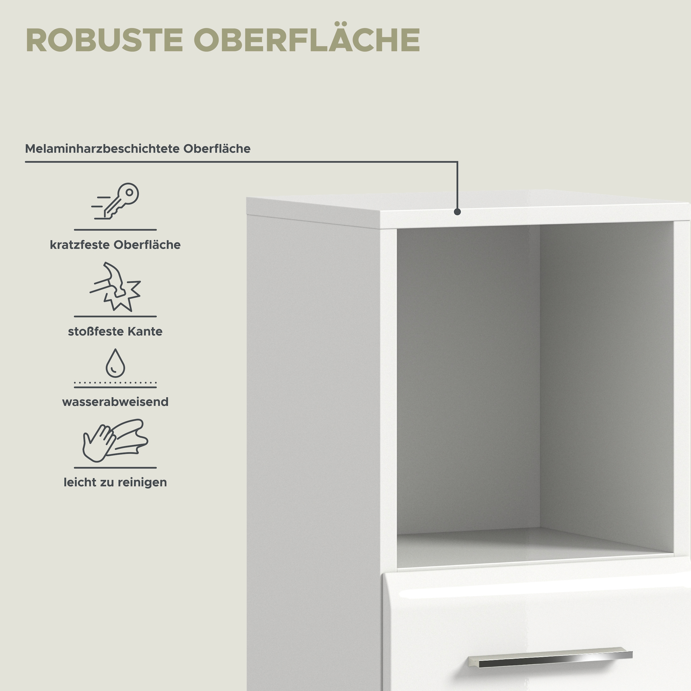 INOSIGN Midischrank »FLORENZ, TOPSELLER!, Höhe 110 cm, 1 Tür, 2 Fachböden, 1 offenes Fach«, Türanschlag wechselbar, hochwertige MDF Front, Badschrank, Bad