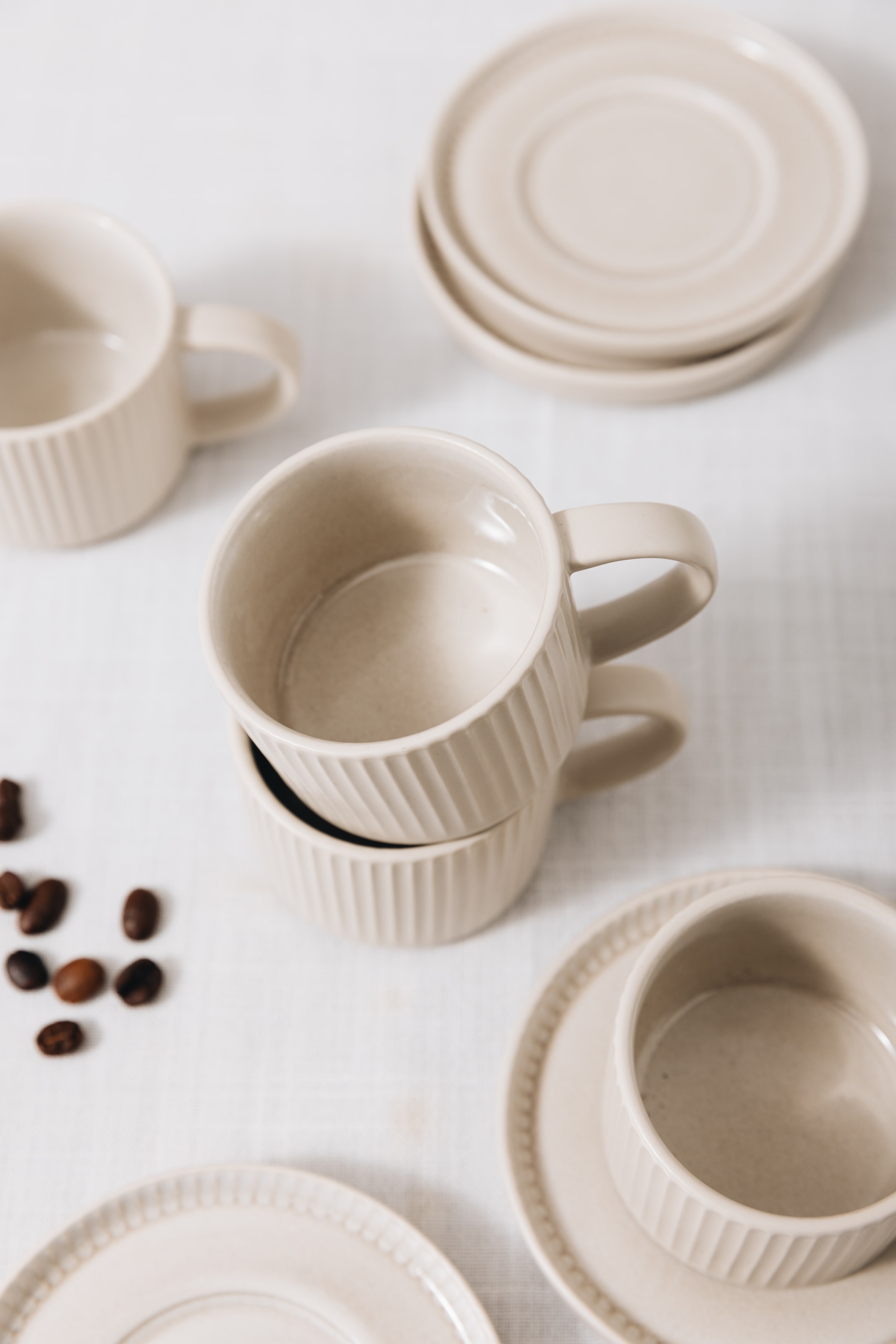 GOODproduct Tasse à expresso »Ylvii, 12er Set, bestehend aus 6 Tassen + 6 Untertassen« für 6 Personen, spülmaschinenfest und mikrowellengeeignet, 90 ml