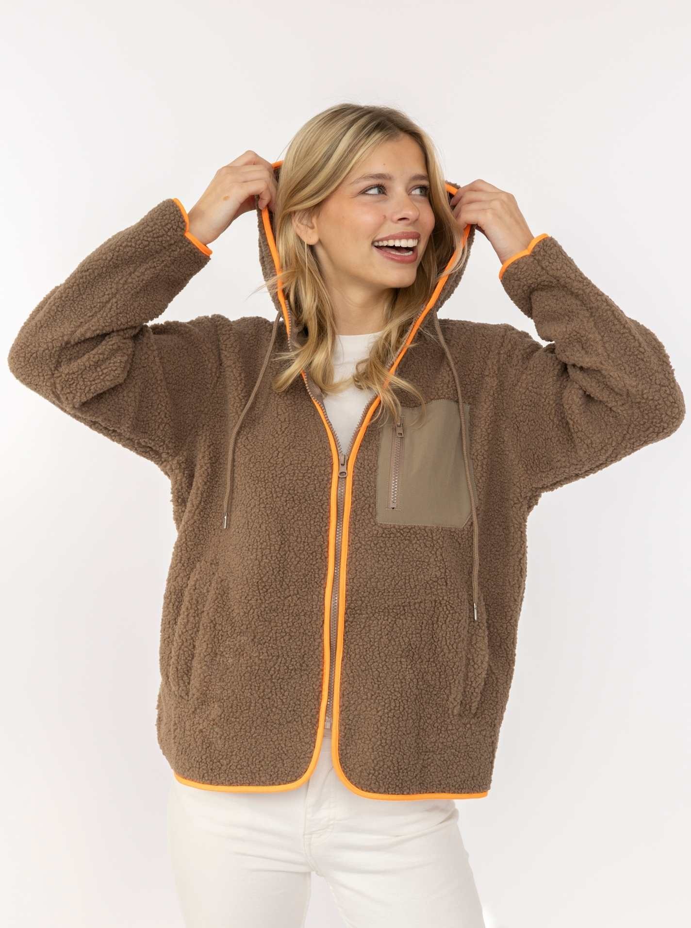 Image of Zwillingsherz Kapuzensweatjacke ""Classic"" kuschelig weich, mit Taschen, Kapuze, Kontrastdetails