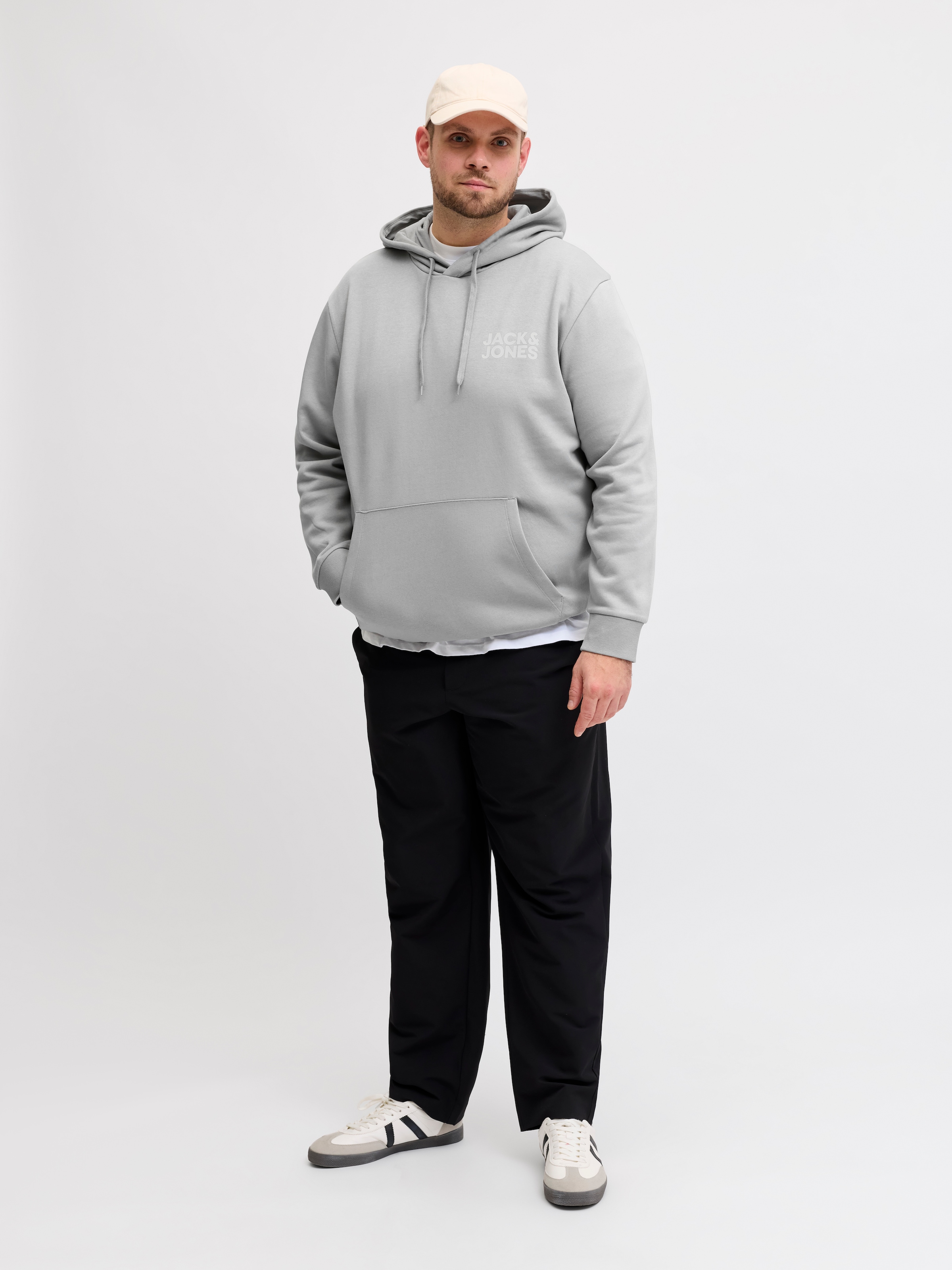 Jack & Jones PlusSize Sweat à capuche »JJECORP LOGO SWEAT HOOD NOOS PLS«, mélange coton, coupe régulière
