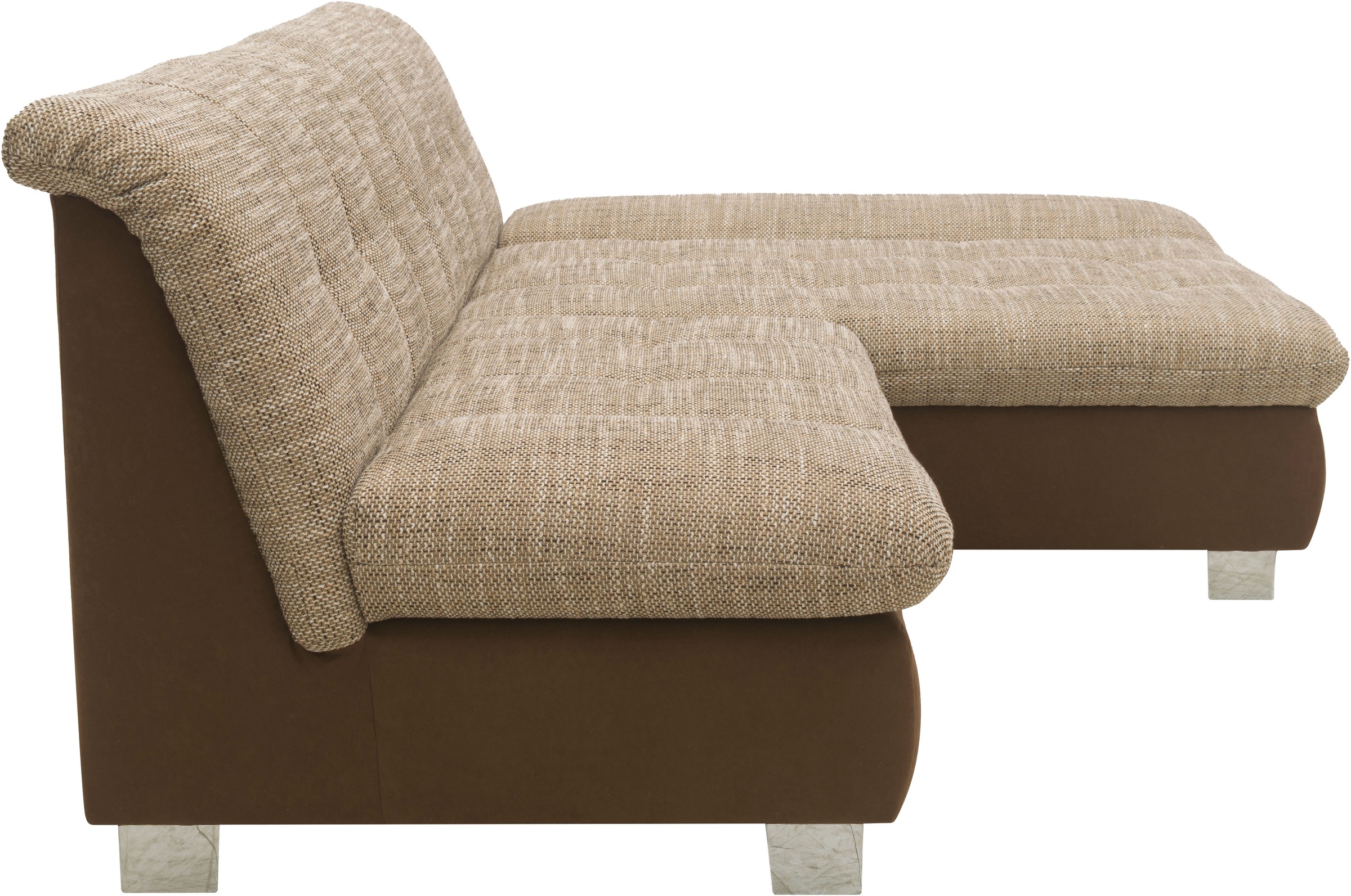 DOMO collection Ecksofa »100031 kompakte Stellmasse, komfortabel und bequem, L-Form«, wahlweise mit Bettfunktion und Armteilverstellung. Breite 234cm