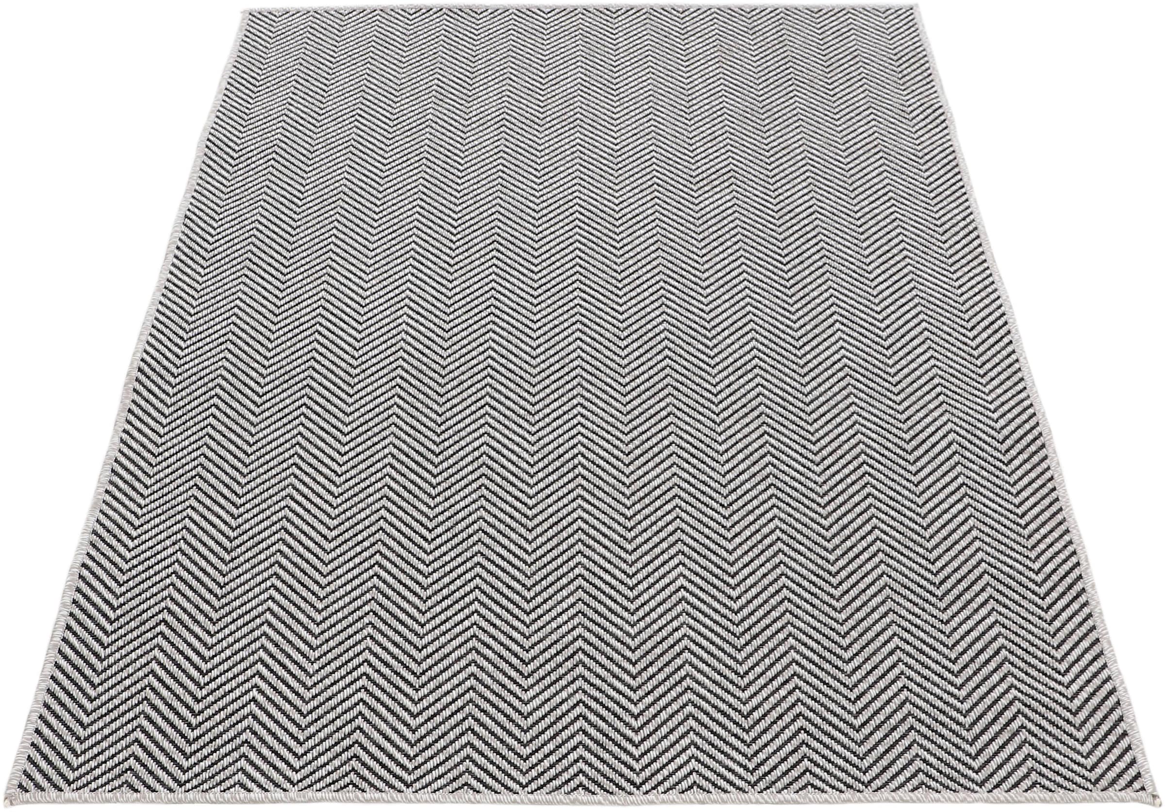 carpetfine Teppich »Boho 106«, rechteckig, 4 mm Höhe, robustes Flachgewebe, Sisal Optik, UV-beständig, Aussenbereich