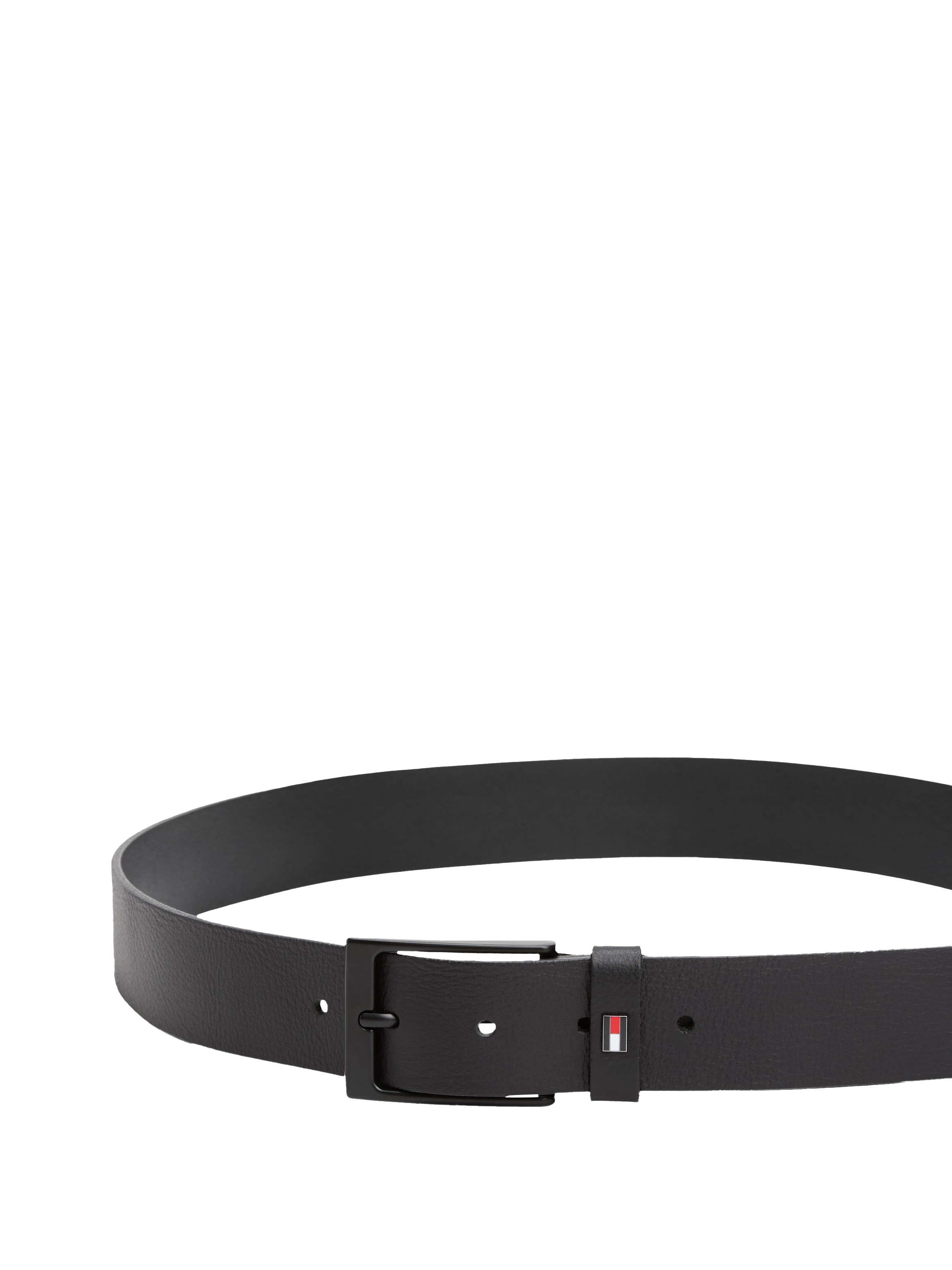 Tommy Hilfiger Ledergürtel »LAYTON 3.5«, Metallpatch, Einfachdornschliesse
