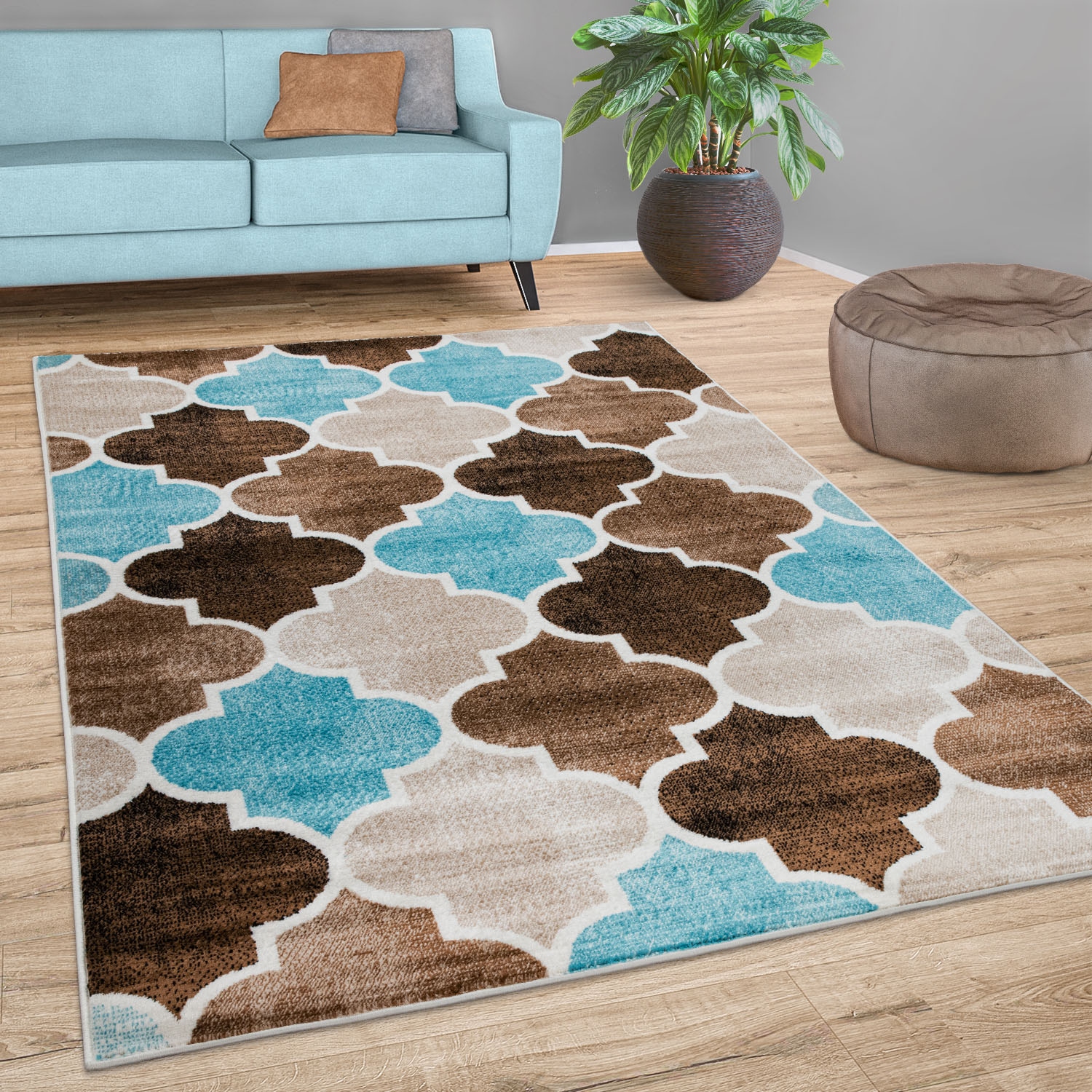 Paco Home Teppich »Metro 166«, rechteckig, 12 mm Höhe, Kurzflor, Ornamente, ideal Wohnzimmer & Schlafzimmer