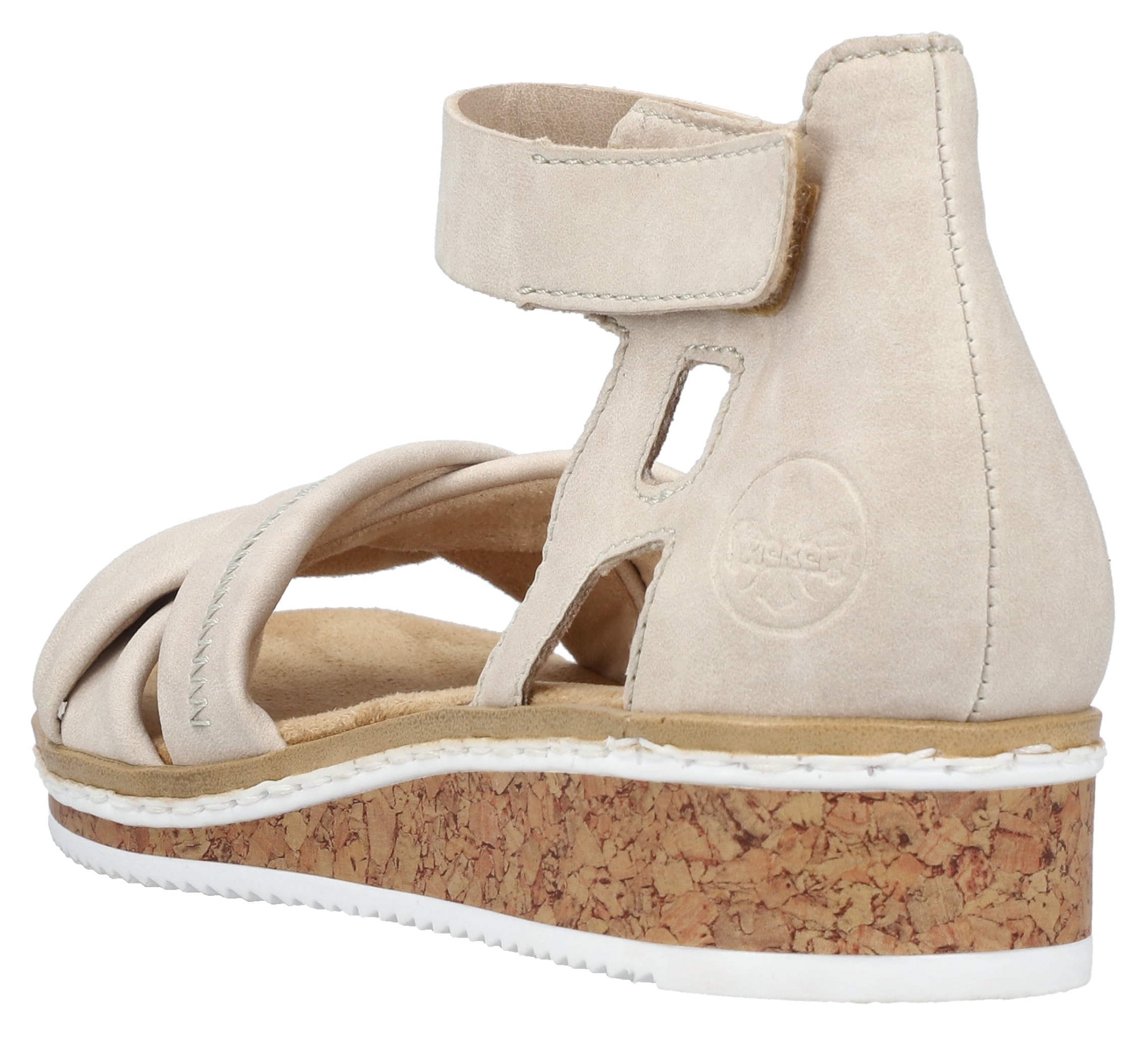 Rieker Sandales  , sandale, chaussure d'été, chaussure à scratch, talon compensé, talon fermé