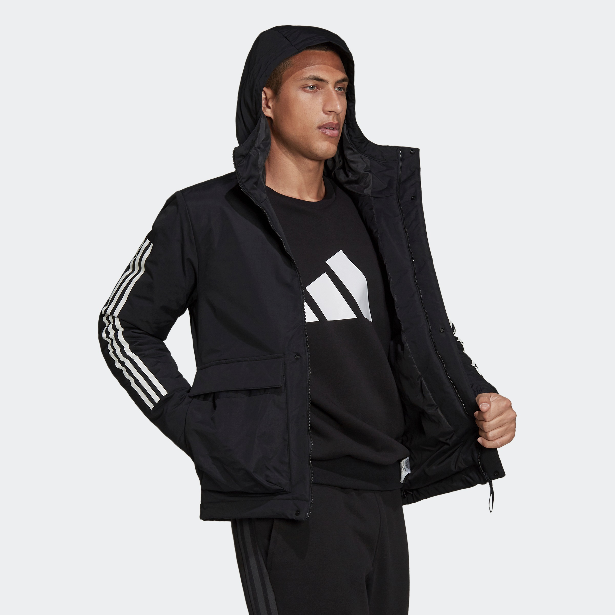 Image of adidas Performance Outdoorjacke »UTILITAS 3-STREIFEN HOODED – GENDERNEUTRAL« bei Ackermann Versand Schweiz