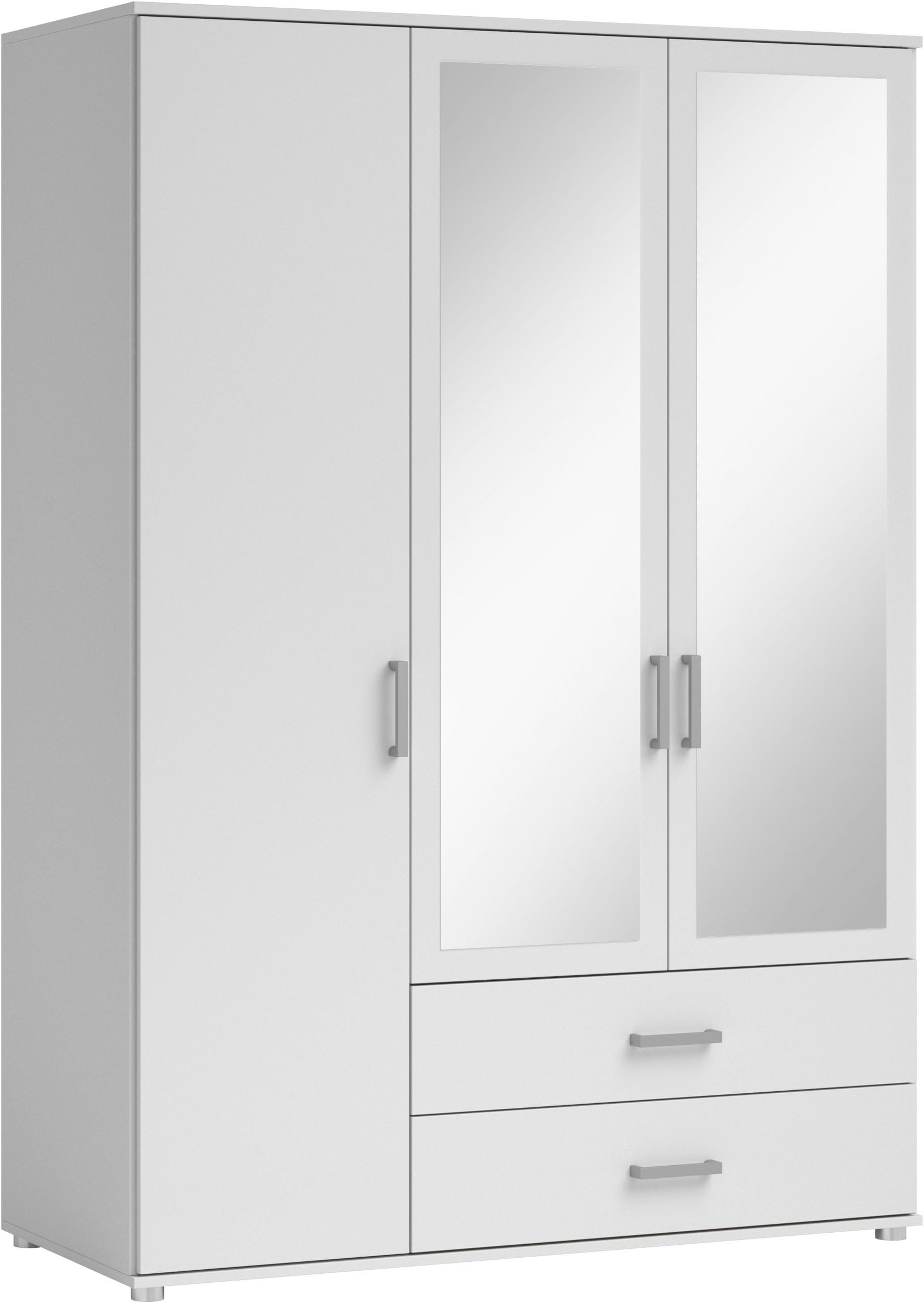 Schlafkontor Armoire à portes battantes »Ivar Kleiderschrank mit Spiegel« inklusive 2 Spiegeltüren und 2 farblich abgesetzten Schubkästen