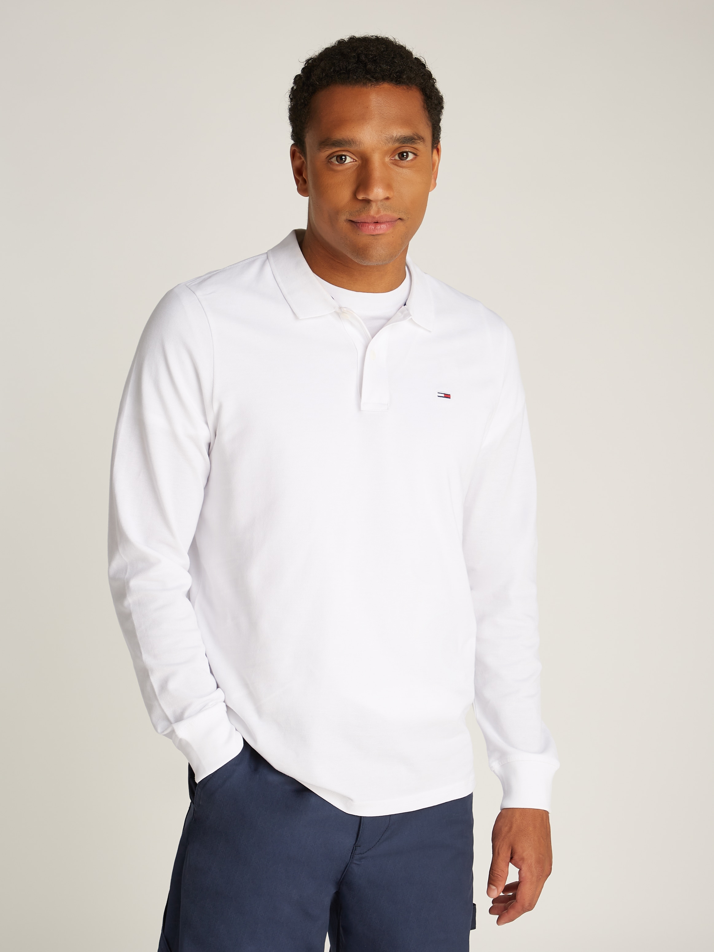 Tommy Jeans Poloshirt »TJM SLIM PLACKET LS POLO«, mit Polokragen