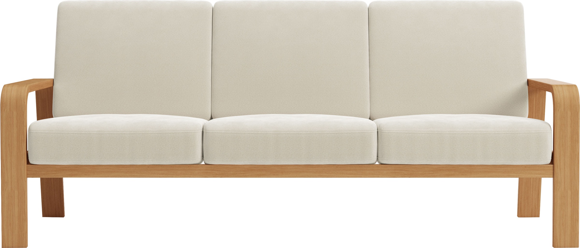 sit&more 3-Sitzer »Kolding«, Armlehnen aus eichefarbigem Buchenholz, verschiedene Bezüge und Farben