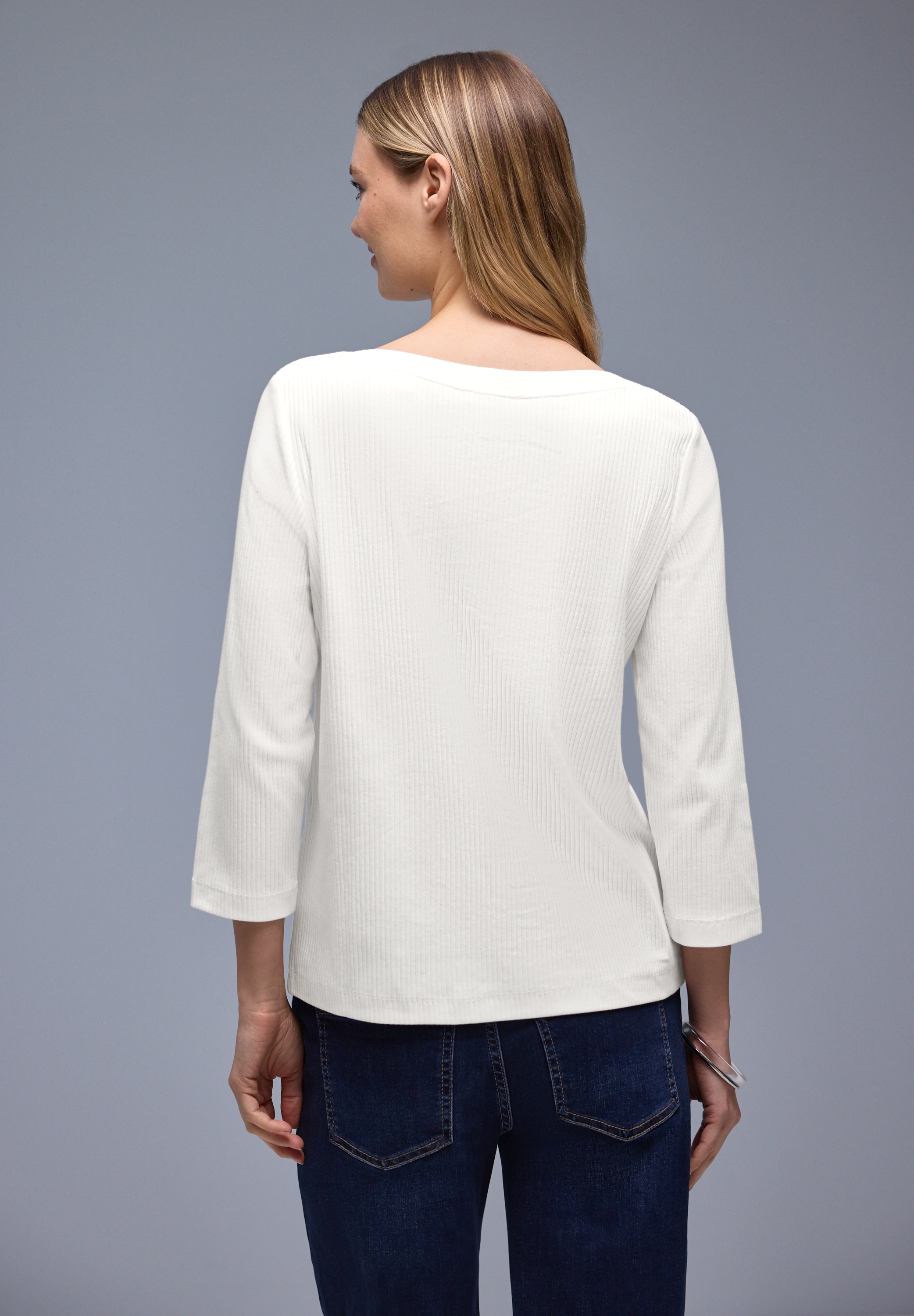 STREET ONE 3/4-Arm-Shirt in Rippstruktur