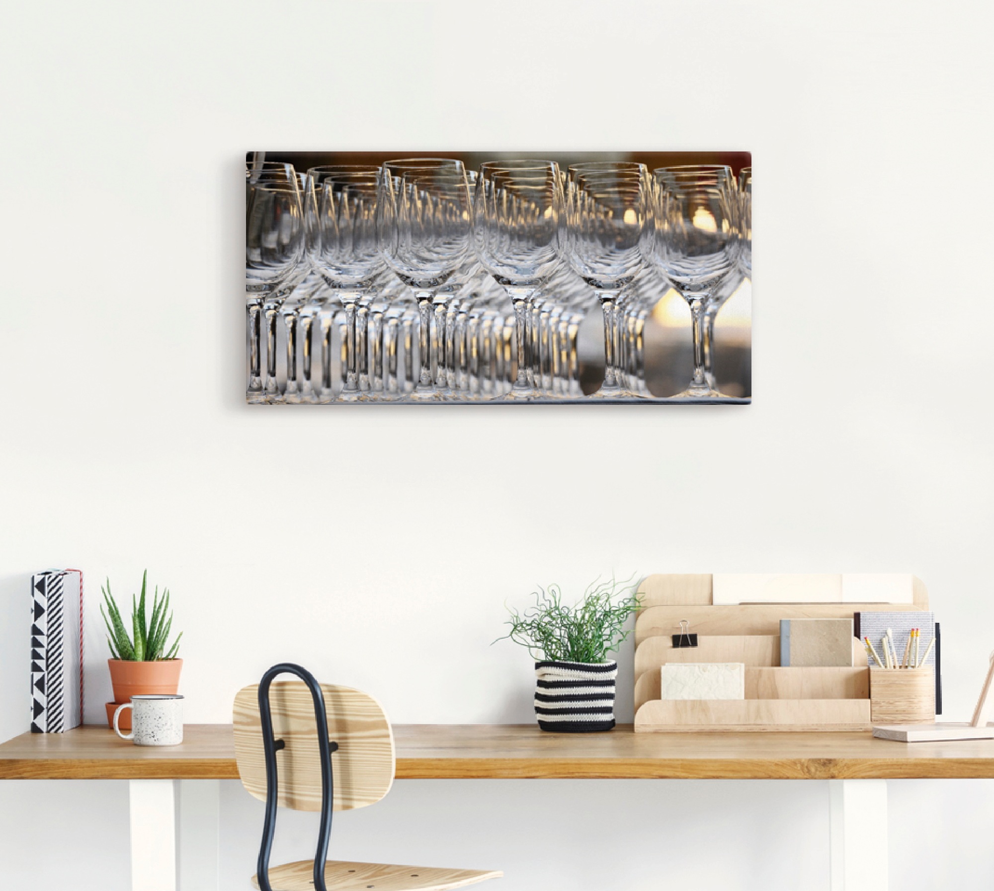 Artland Leinwandbild »Weingläser« Geschirr & Besteck 1 Stk. tlg. auf Holzrahmen gespannt