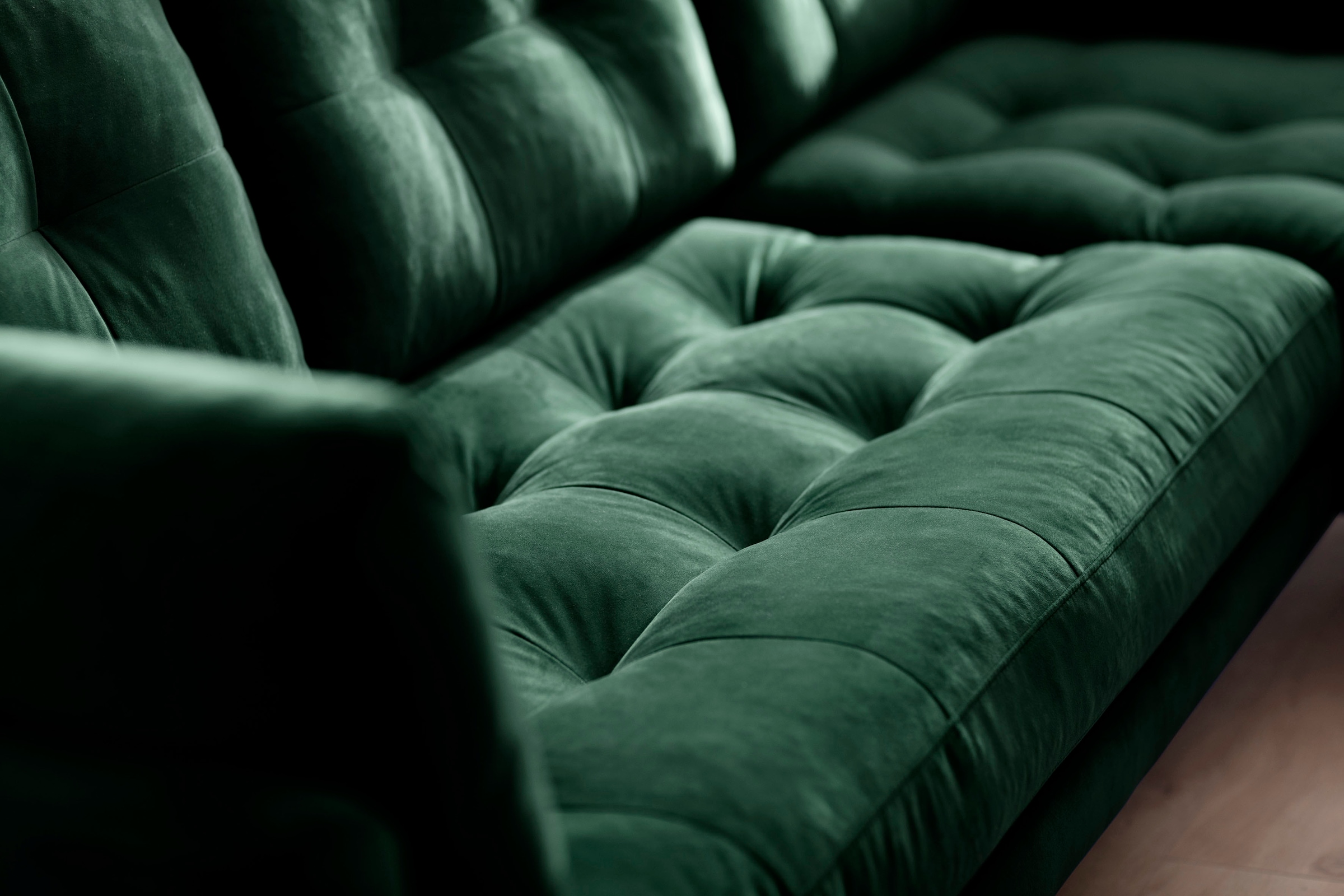 Trends by HG Canapé d'angle »Landau L-Form« en velours côtelé avec pied en métal