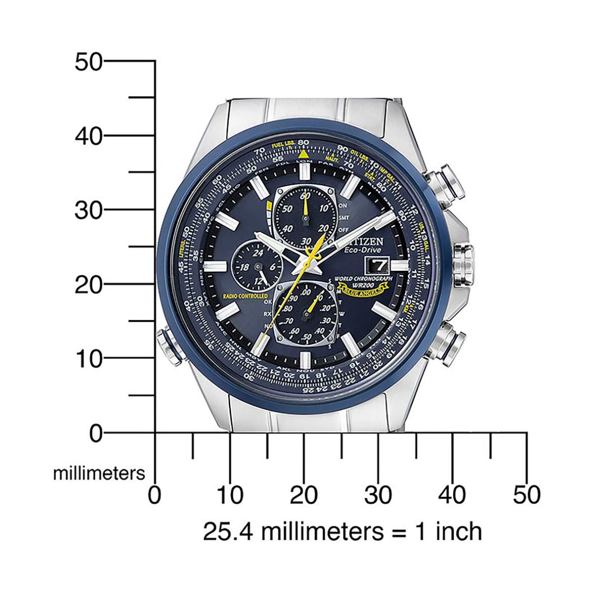 Citizen Funkchronograph »Promaster Blue Angels«, Armbanduhr, Herrenuhr, Solar, Stoppfunktion, Edelstahlarmband
