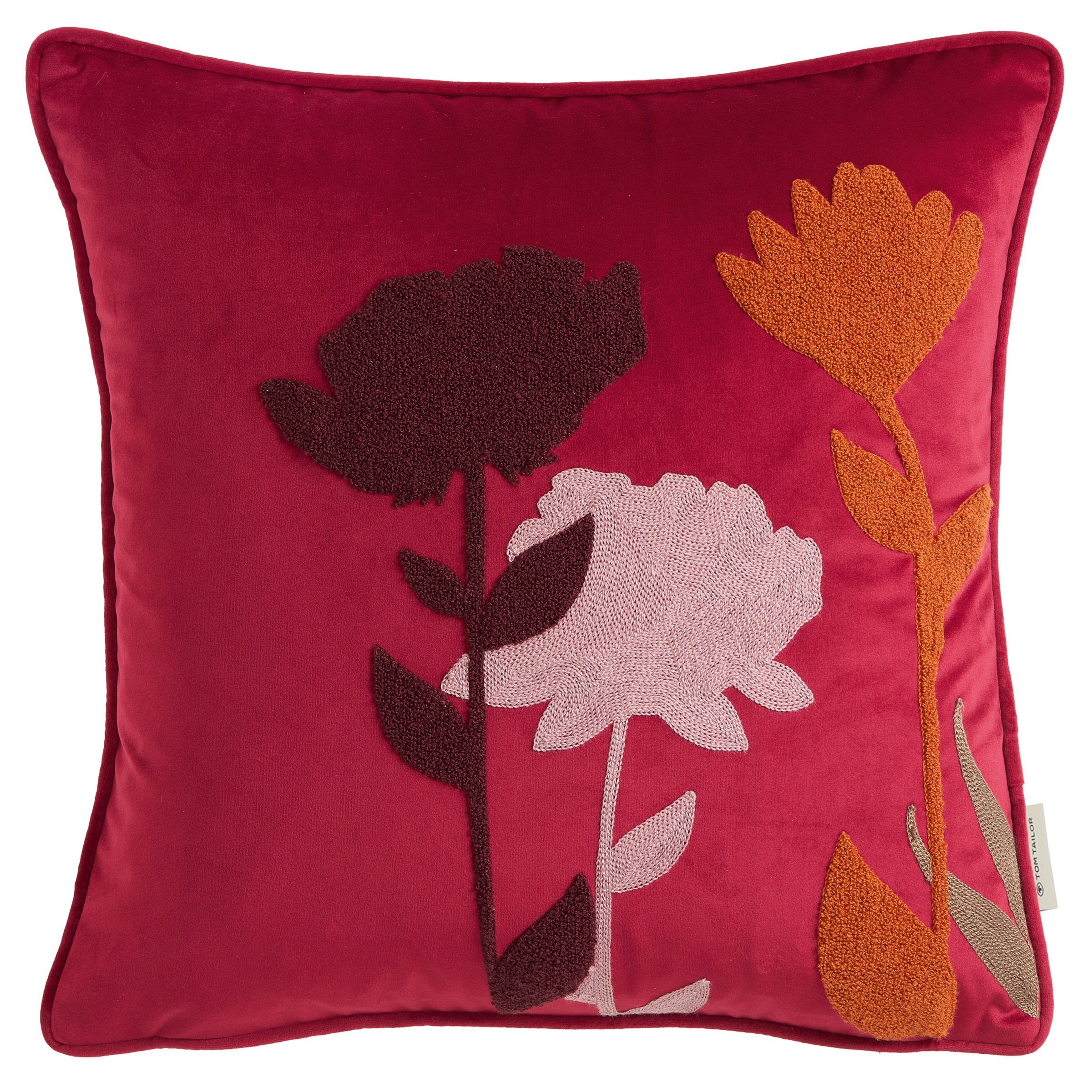 Image of TOM TAILOR HOME Dekokissen "Flowers" aus weichem Velvet