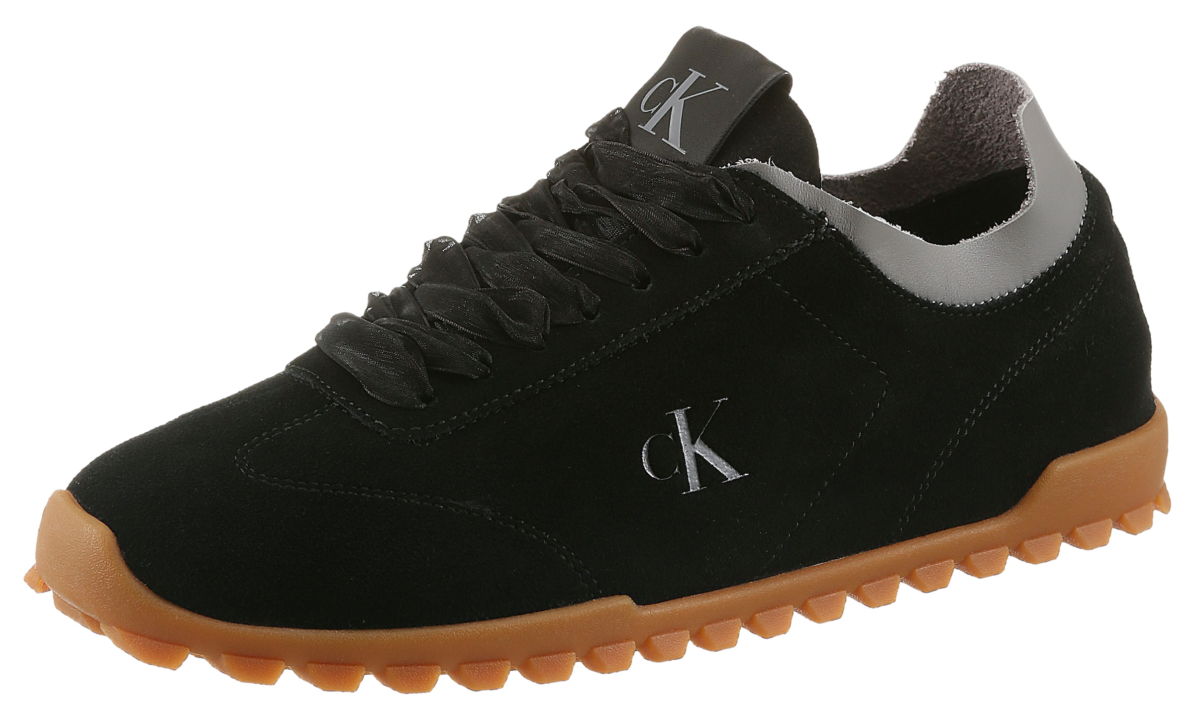 Image of Calvin Klein Sneaker "LOW PROFILE RUN MG SUE DB LACES" Freizeitsneaker, Halbschuh, Schnürschuh mit Profilsohle
