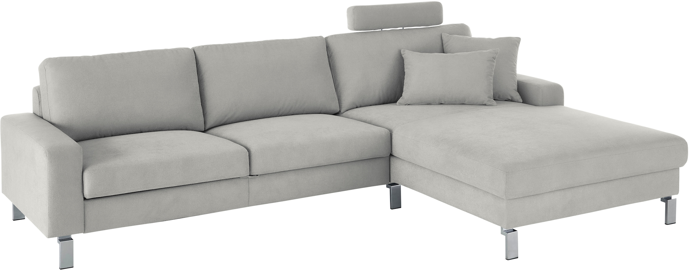 3C Candy Ecksofa »Lecce, wahlweise PUR-Schaumstoff oder Tonnentaschenfederkern« Bett im 2,5-Sitzer, teilmotorische Schlaffunktion im Longchair, L-Form